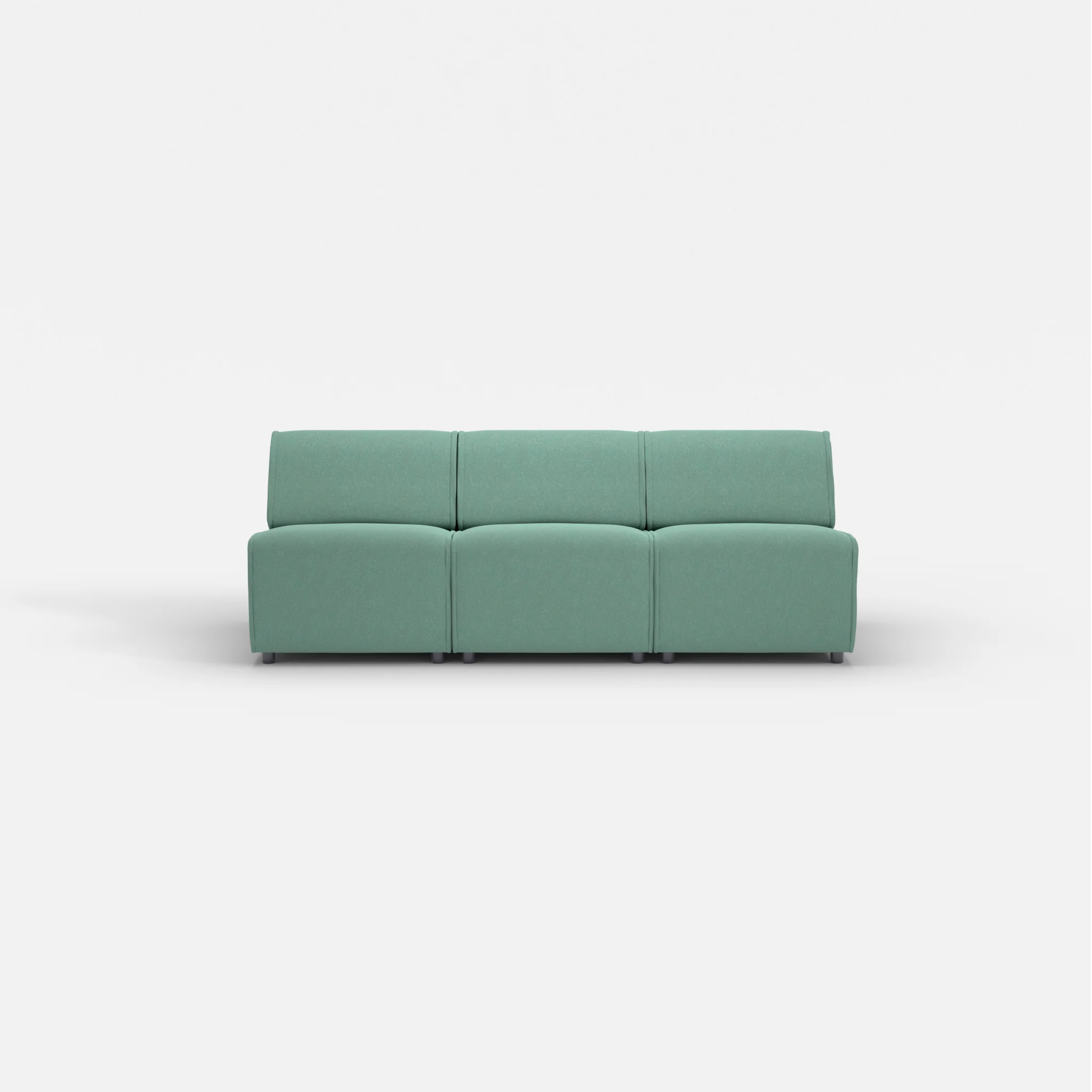 3 Sitzer Sofa Belleform ohne Armlehne 1 dama0045 in Türkis von vorne