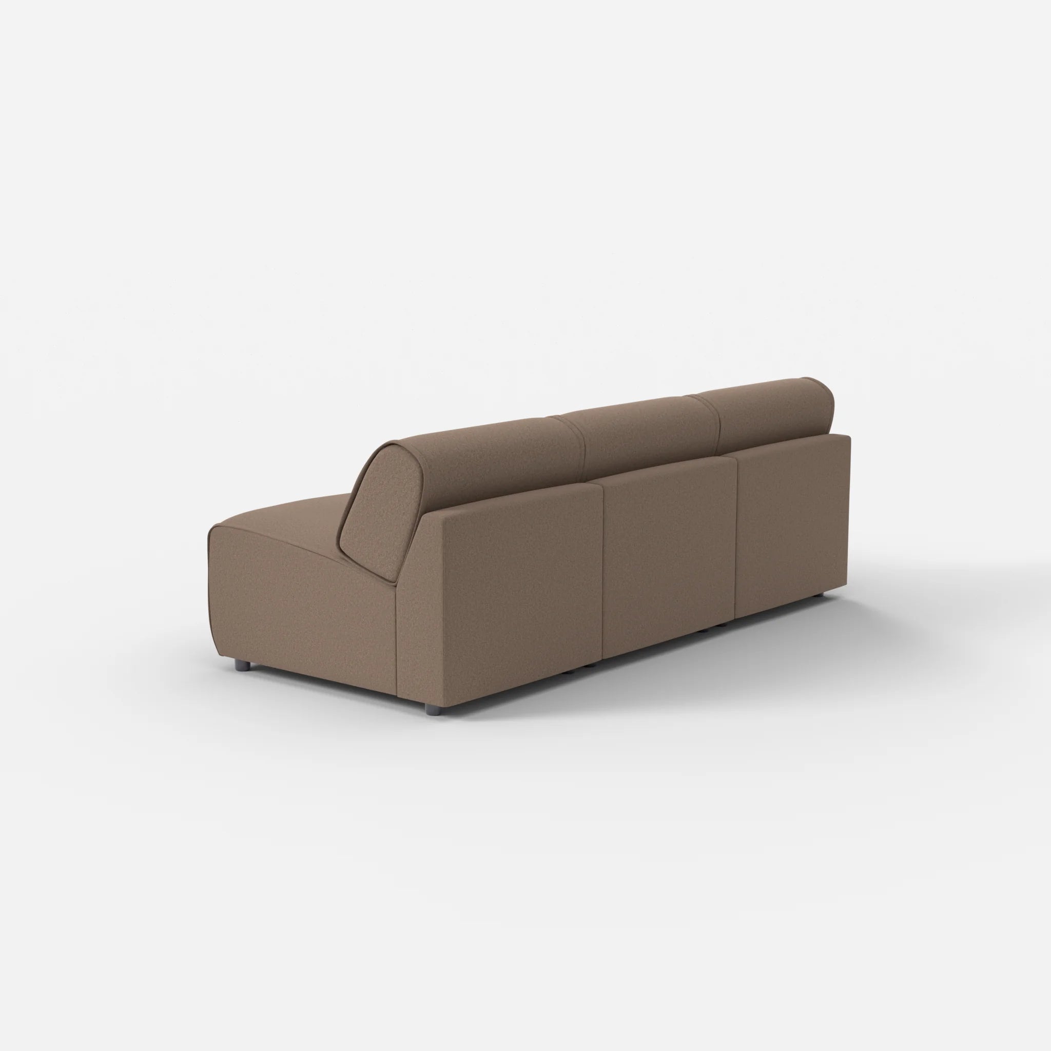 3 Sitzer Sofa Belleform ohne Armlehne 1 dama0051 in Braun von hinten