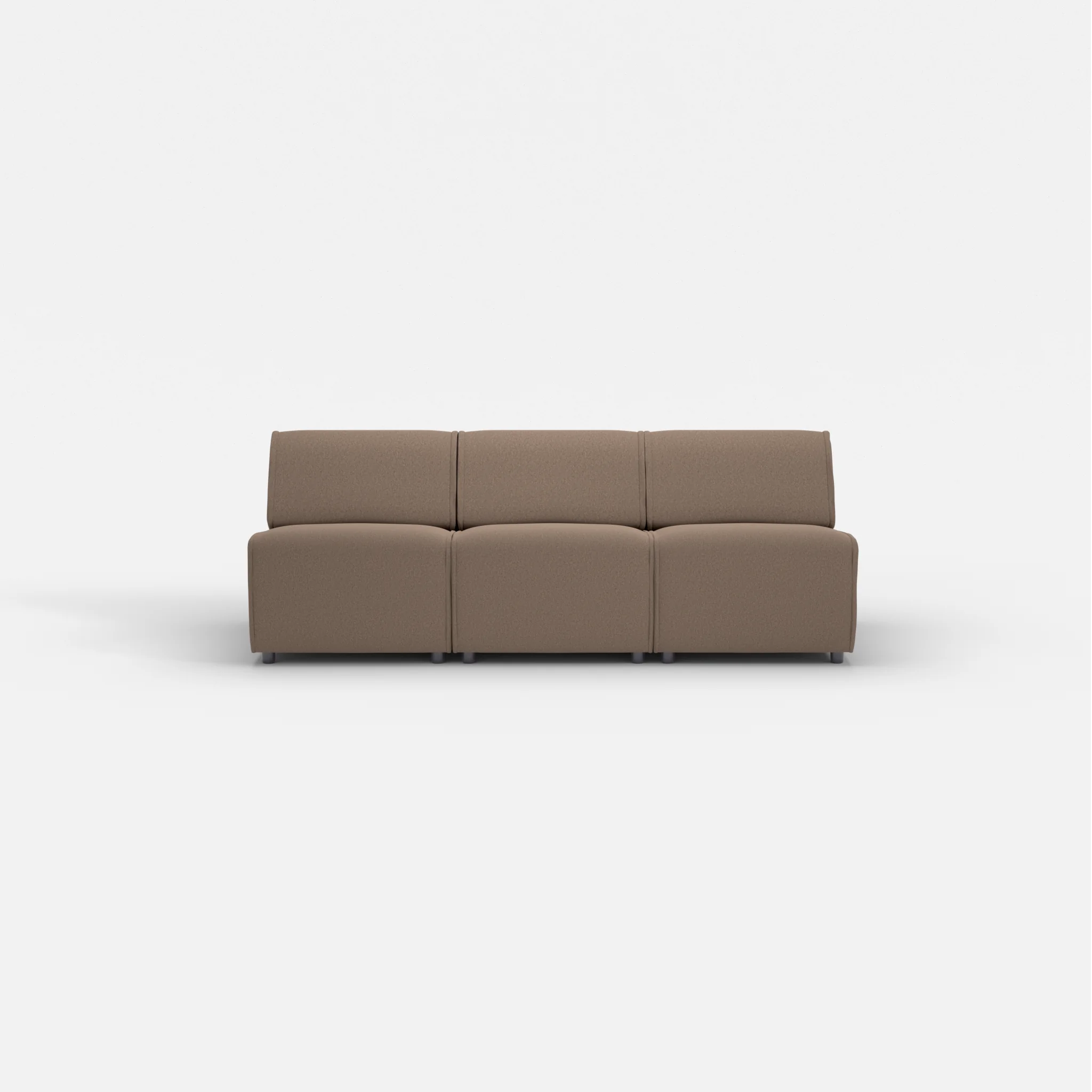 3 Sitzer Sofa Belleform ohne Armlehne 1 dama0051 in Braun von vorne