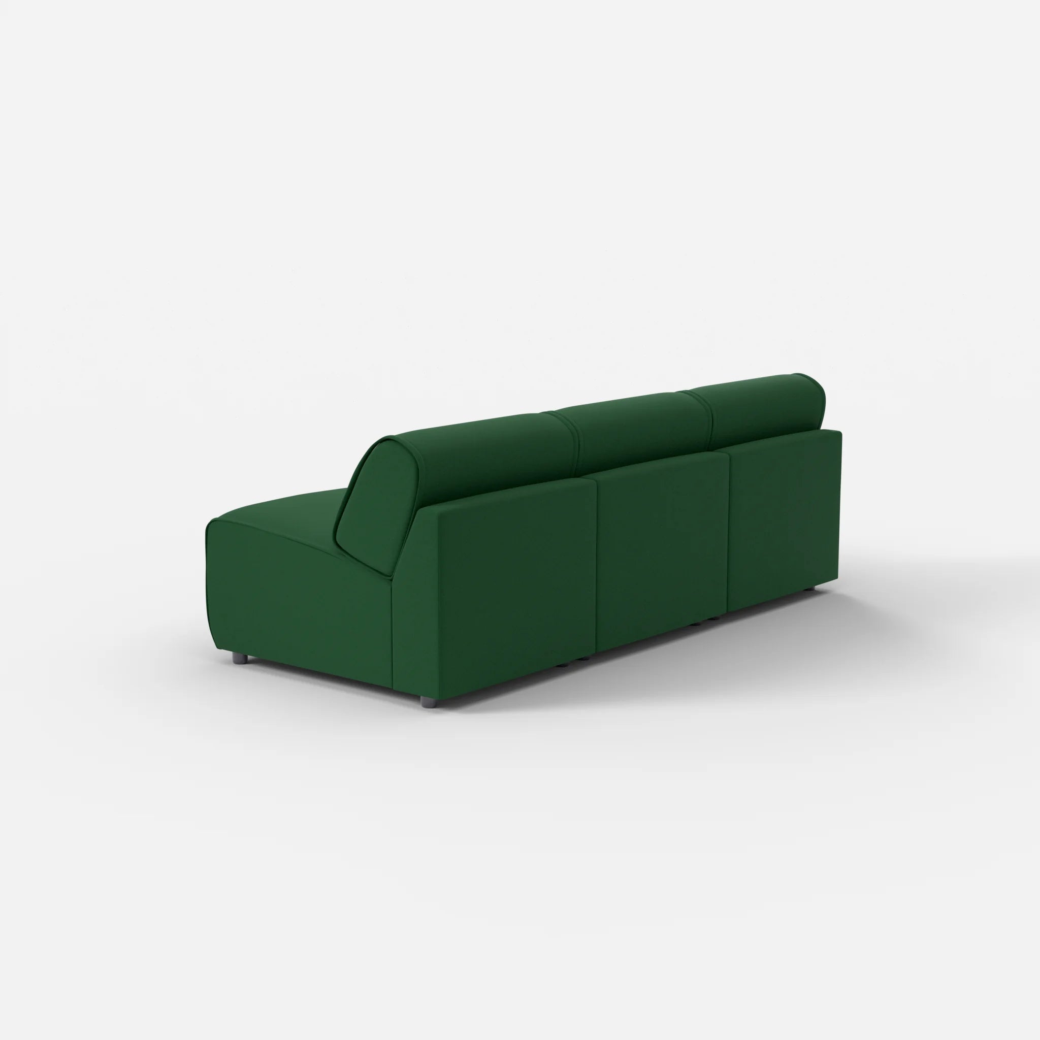 3 Sitzer Sofa Belleform ohne Armlehne 1 dama0052 in Dunkelgrün von hinten