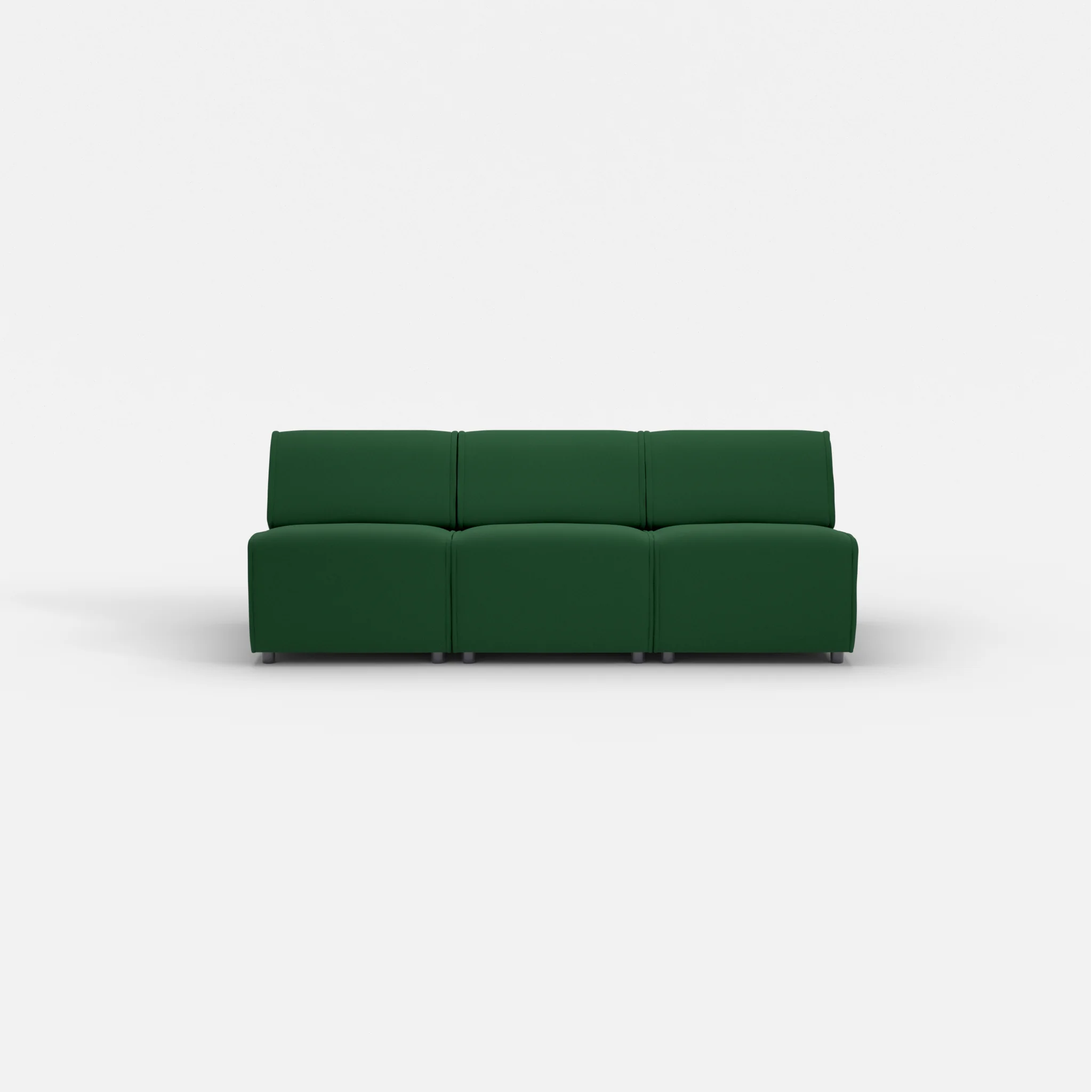 3 Sitzer Sofa Belleform ohne Armlehne 1 dama0052 in Dunkelgrün von vorne