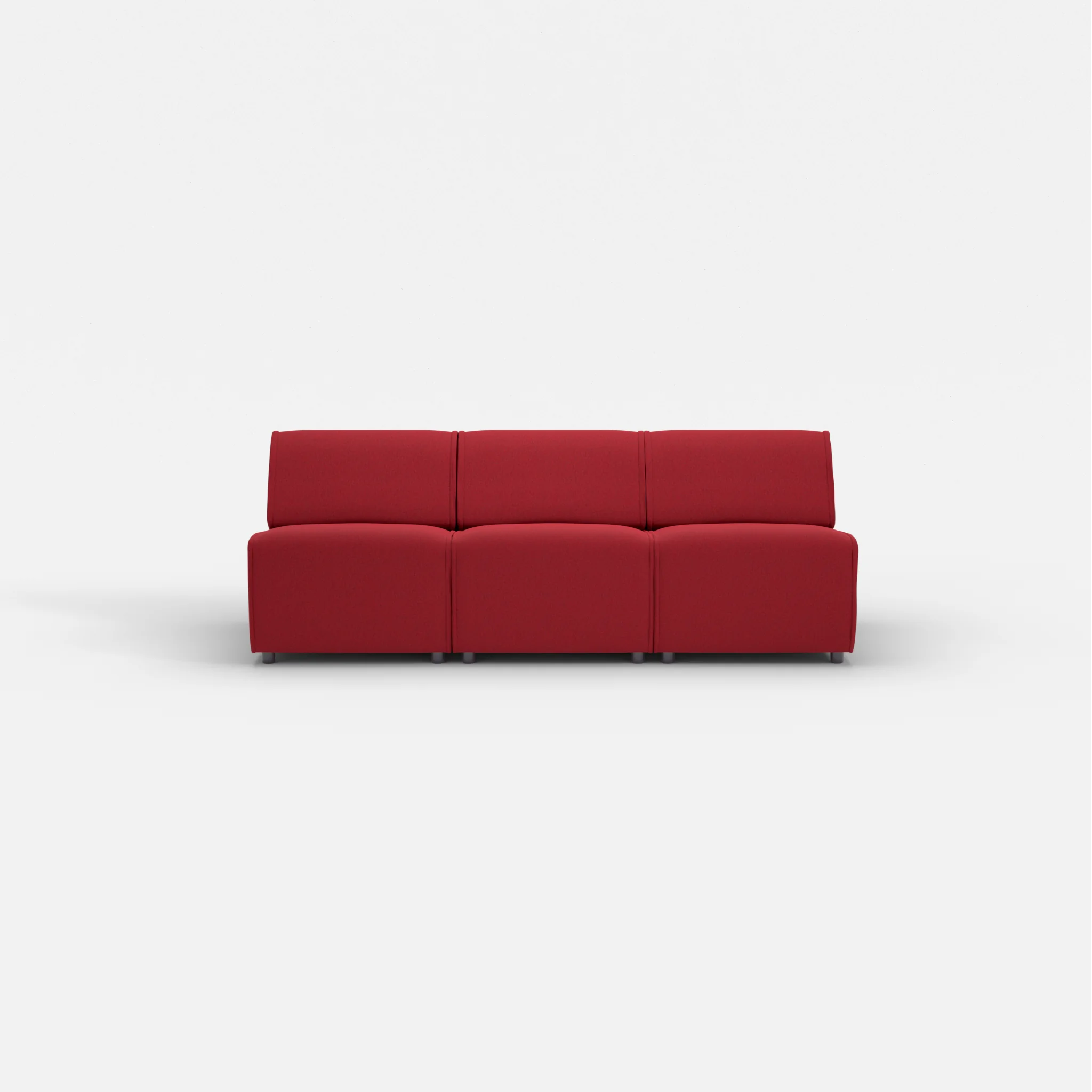 3 Sitzer Sofa Belleform ohne Armlehne 1 dama0053 in Rot von vorne