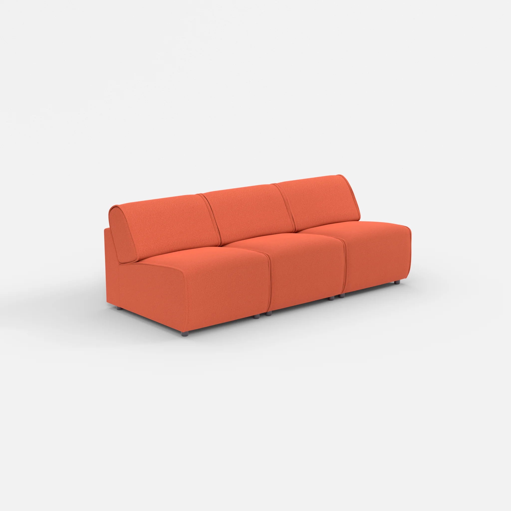 3 Sitzer Sofa Belleform ohne Armlehne 1 dama0062 in Orange von der Seite