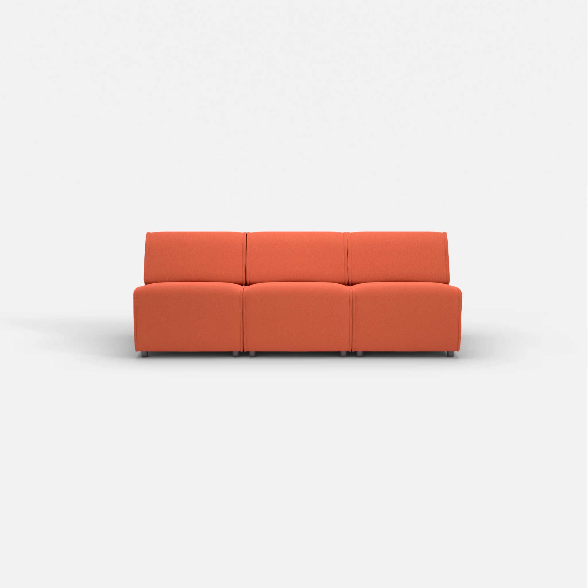 3 Sitzer Sofa Belleform ohne Armlehne 1 dama0062 in Orange von vorne