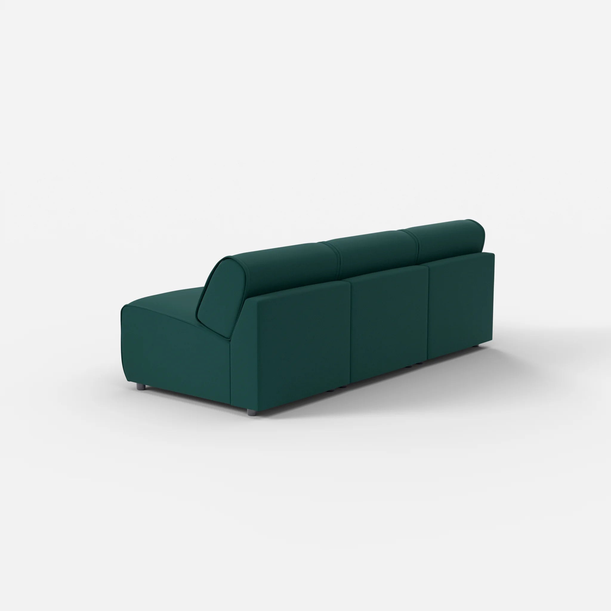 3 Sitzer Sofa Belleform ohne Armlehne 1 dama0073 in Petrol von hinten