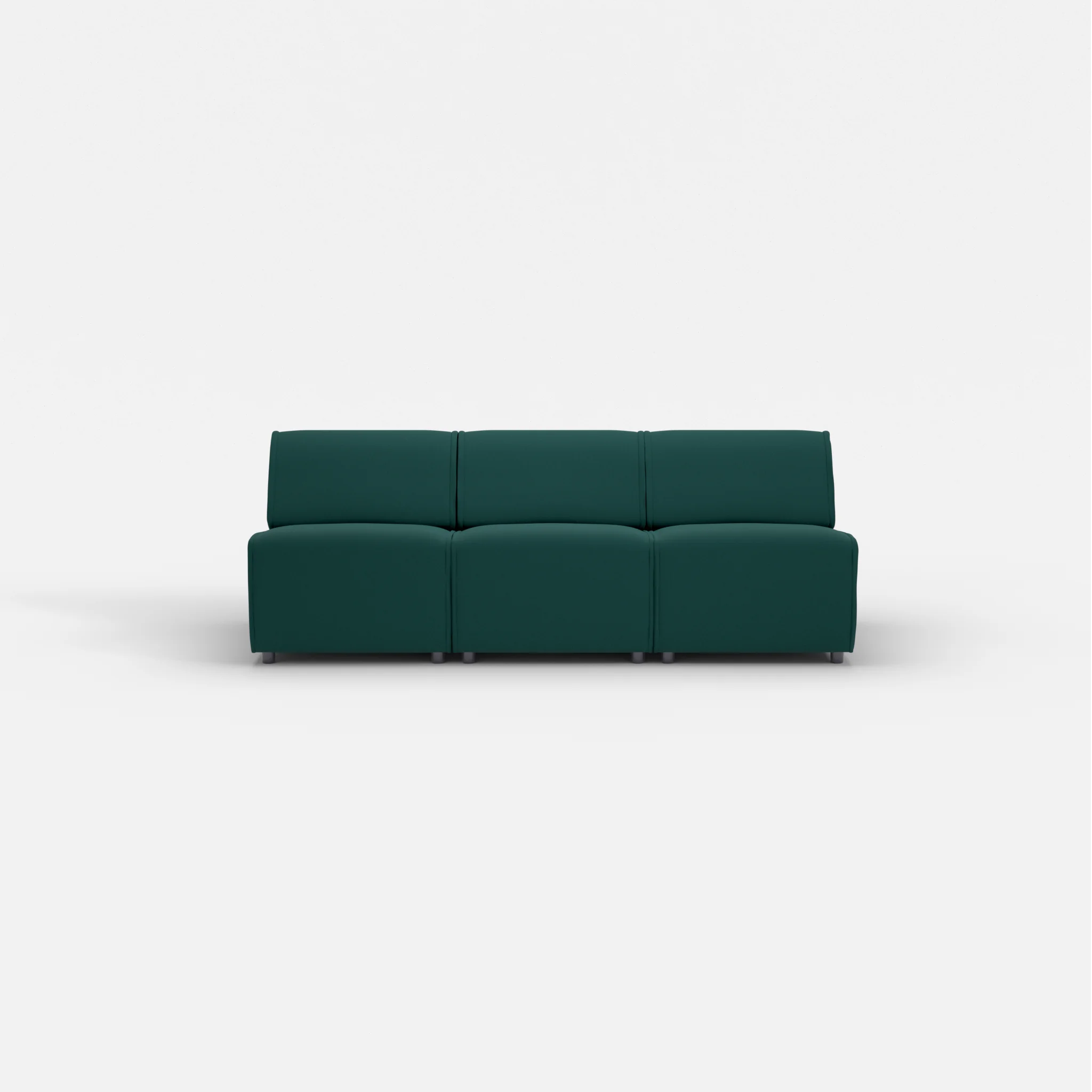 3 Sitzer Sofa Belleform ohne Armlehne 1 dama0073 in Petrol von vorne