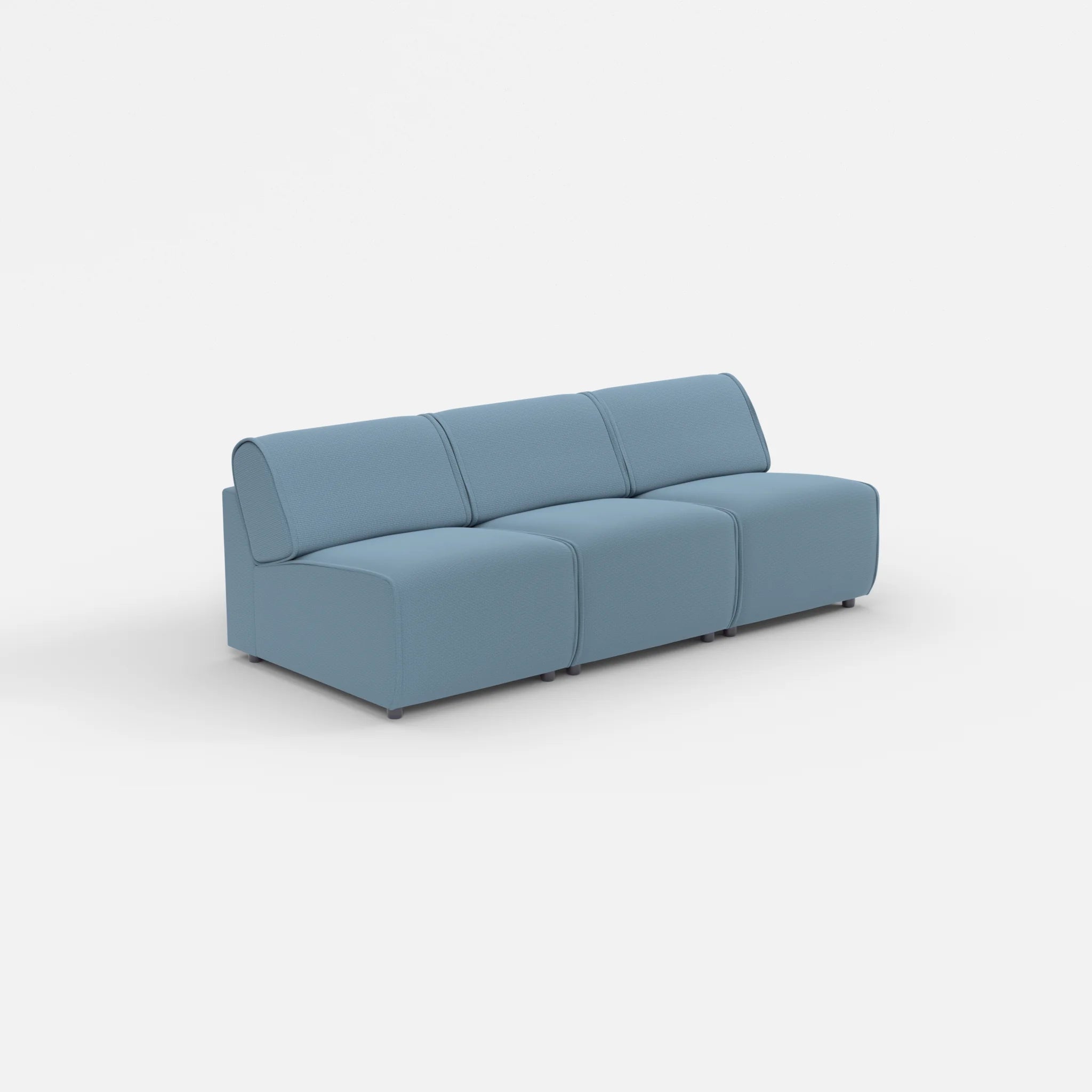 3 Sitzer Sofa Belleform ohne Armlehne 1 nabucco6043 in Blau von der Seite