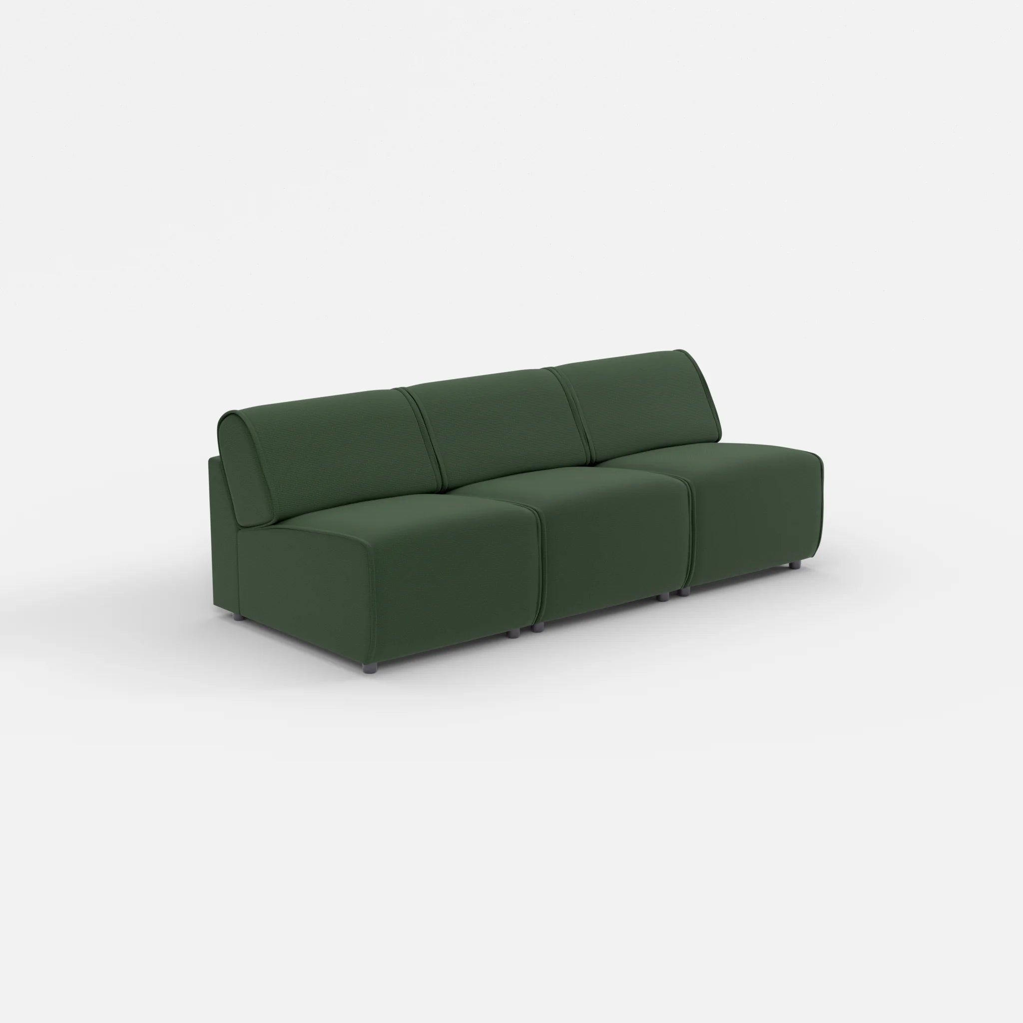 3 Sitzer Sofa Belleform ohne Armlehne 1 nabucco7029 in Dunkelgrün von der Seite