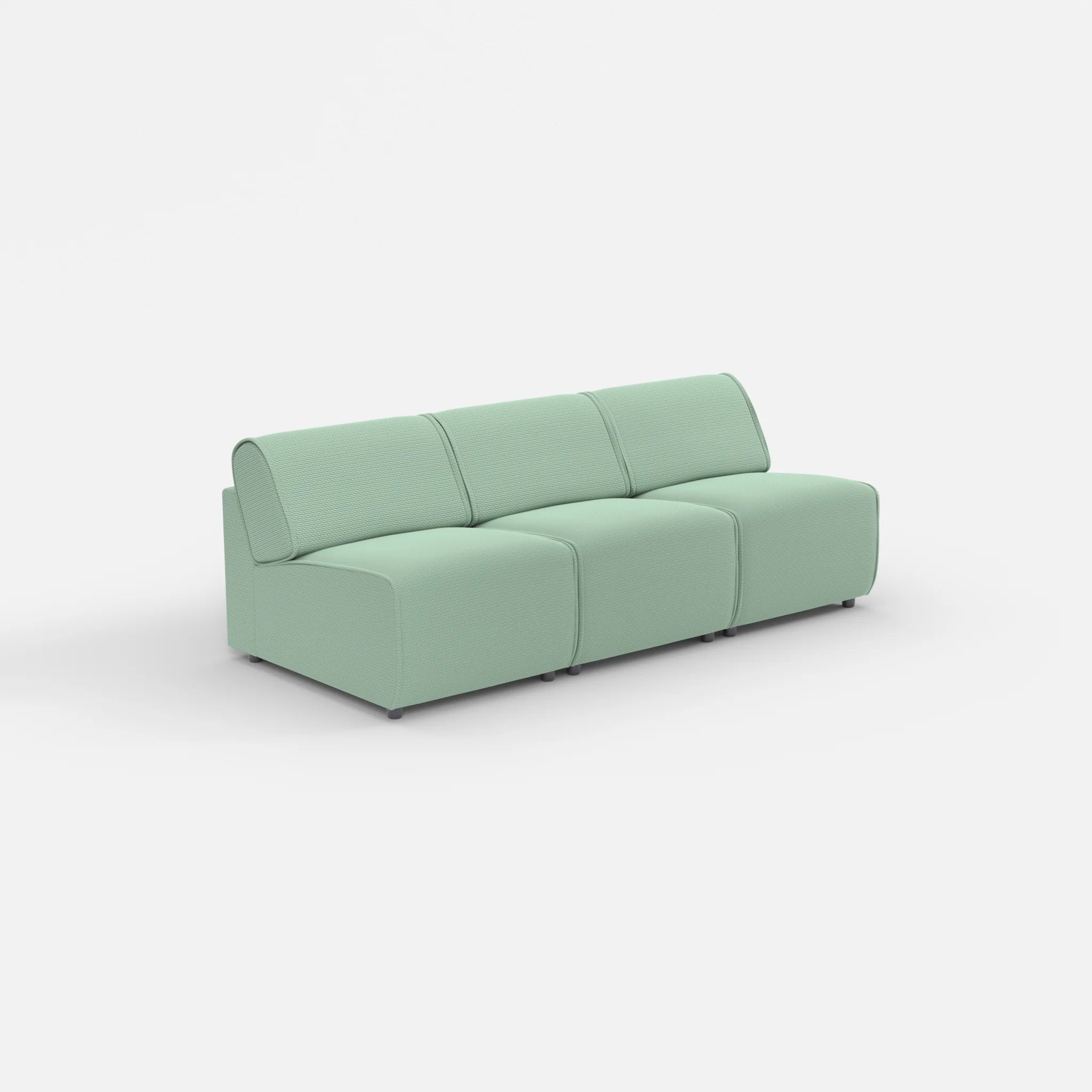 3 Sitzer Sofa Belleform ohne Armlehne 1 nabucco7030 in Türkis von der Seite