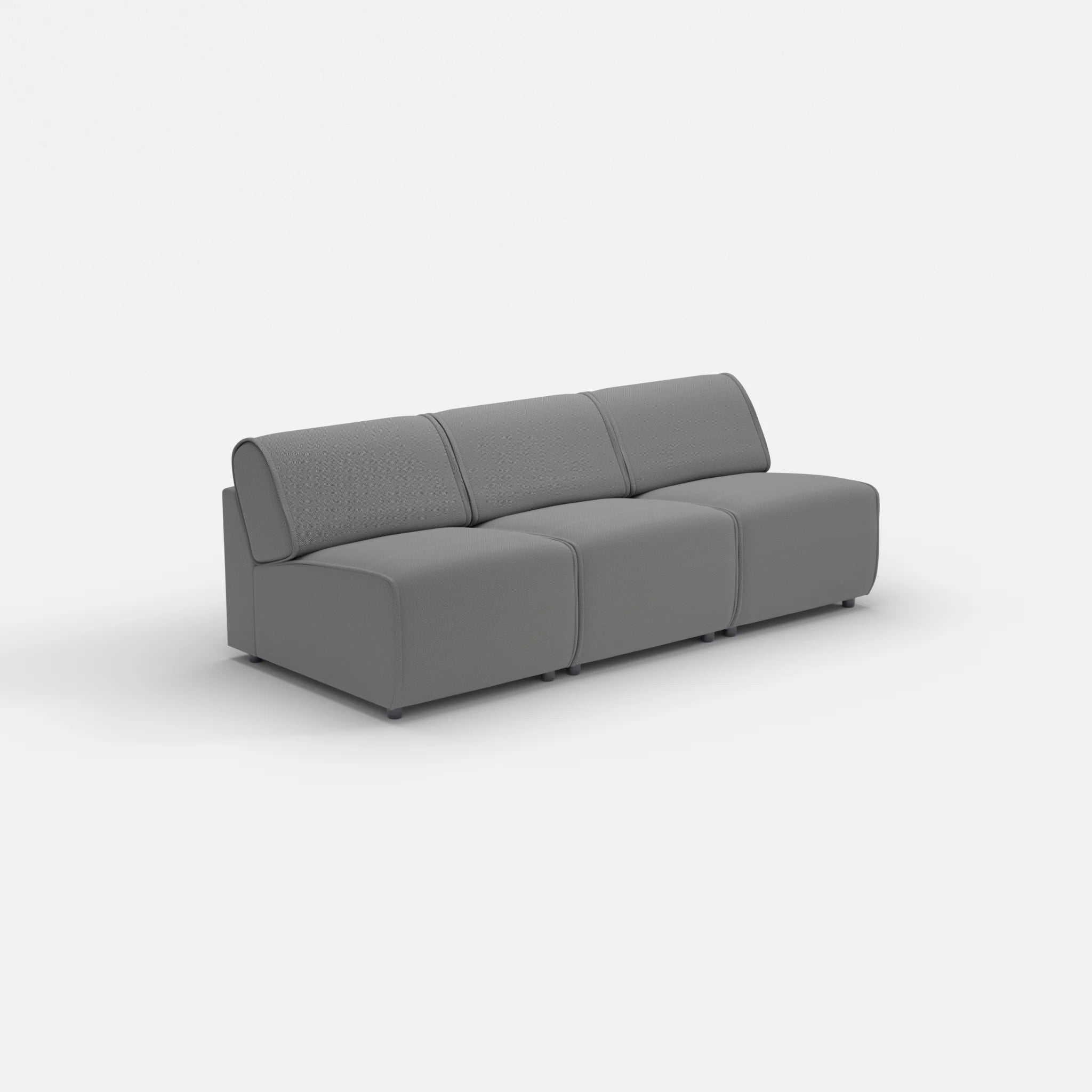 3 Sitzer Sofa Belleform ohne Armlehne 1 novumkies in Mittelgrau von der Seite