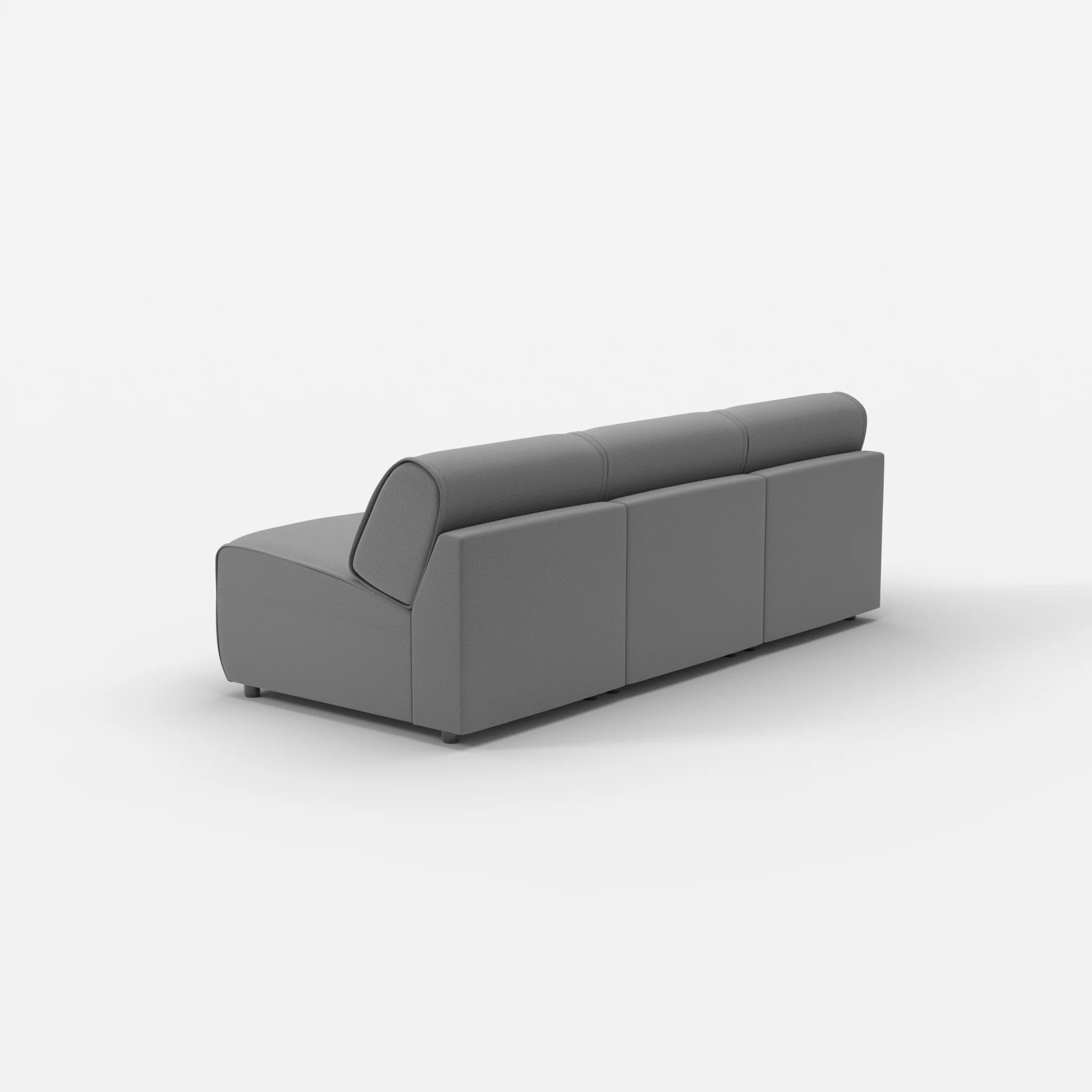 3 Sitzer Sofa Belleform ohne Armlehne 1 novumkies in Mittelgrau von hinten