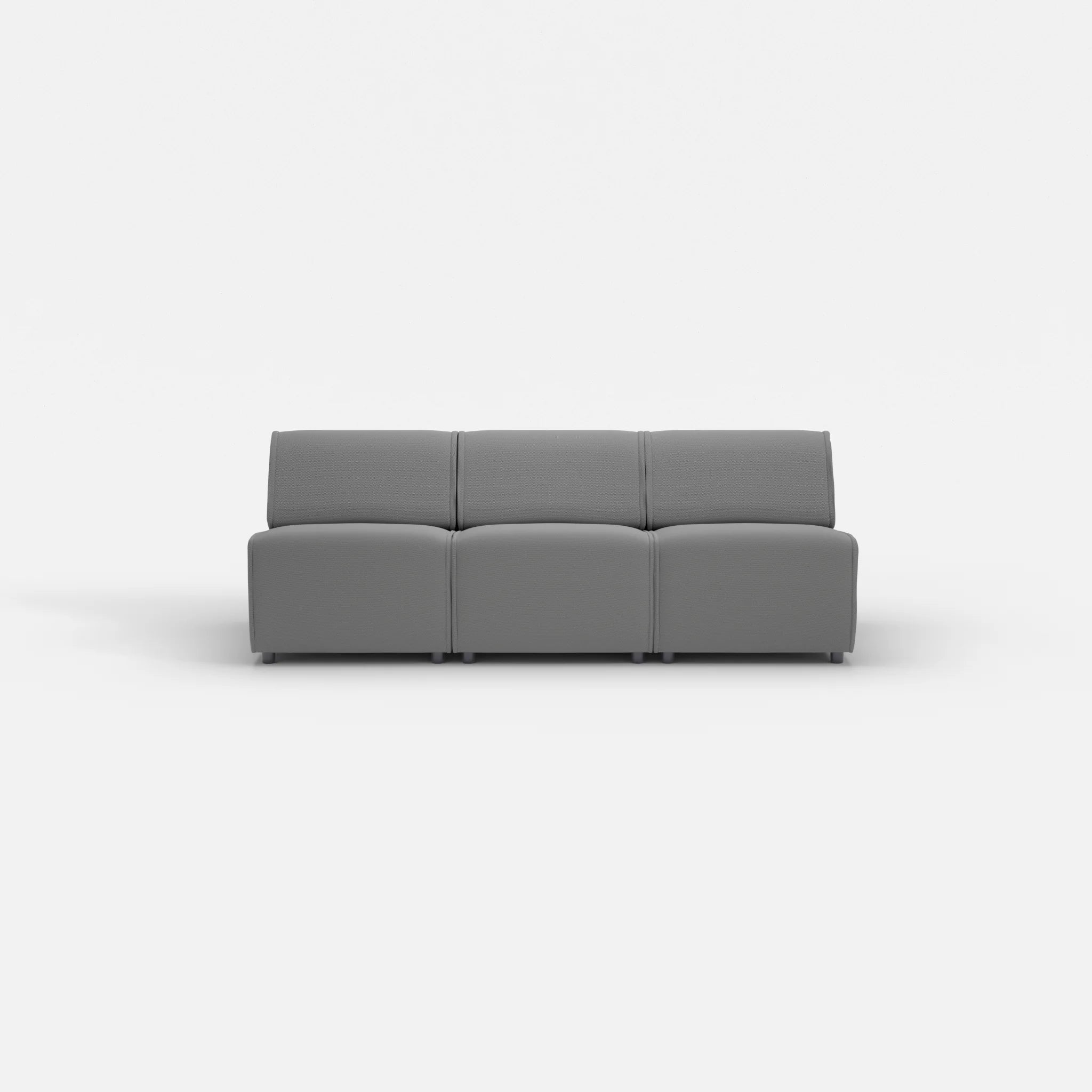 3 Sitzer Sofa Belleform ohne Armlehne 1 novumkies in Mittelgrau von vorne