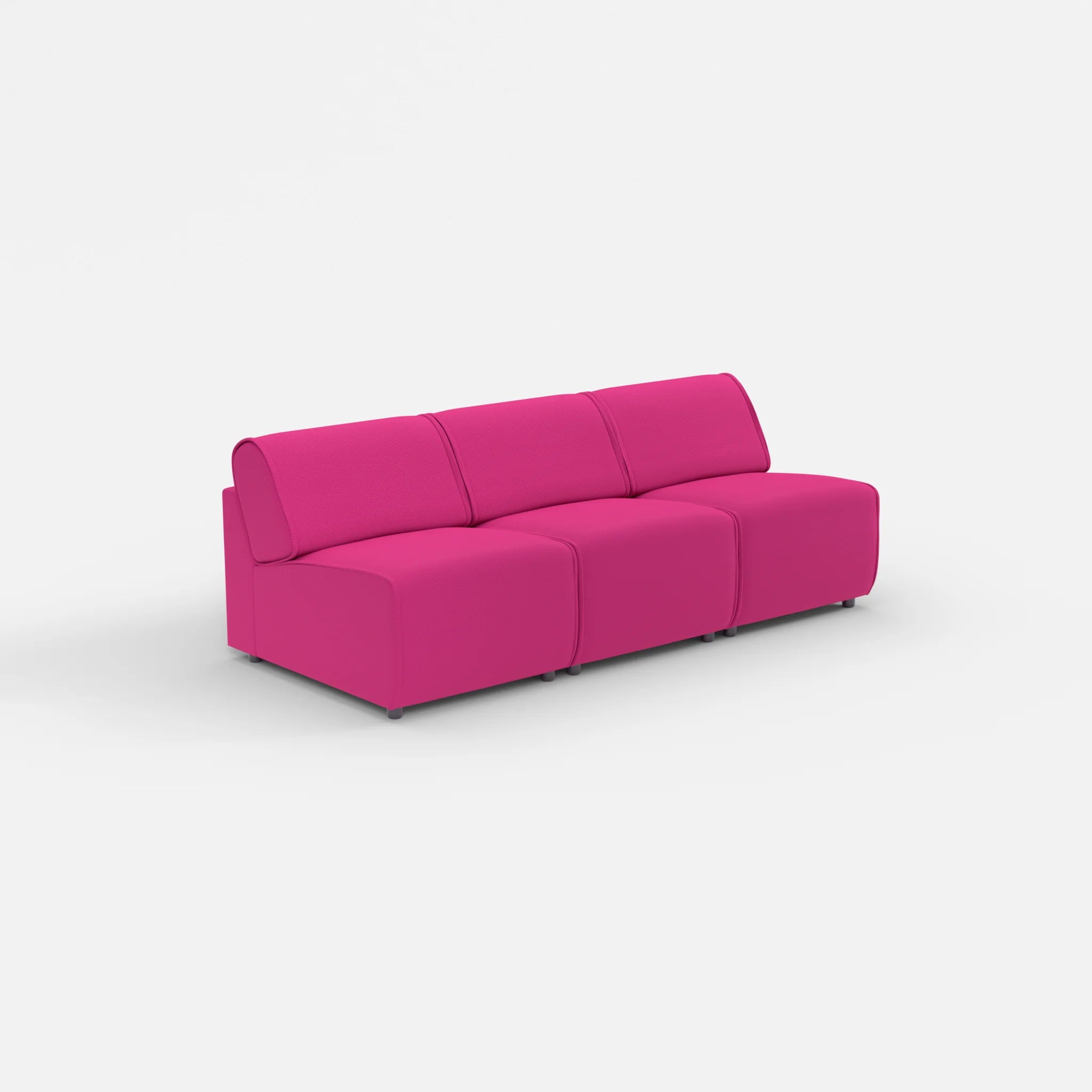 3 Sitzer Sofa Belleform ohne Armlehne 1 novummagenta in Magenta von der Seite
