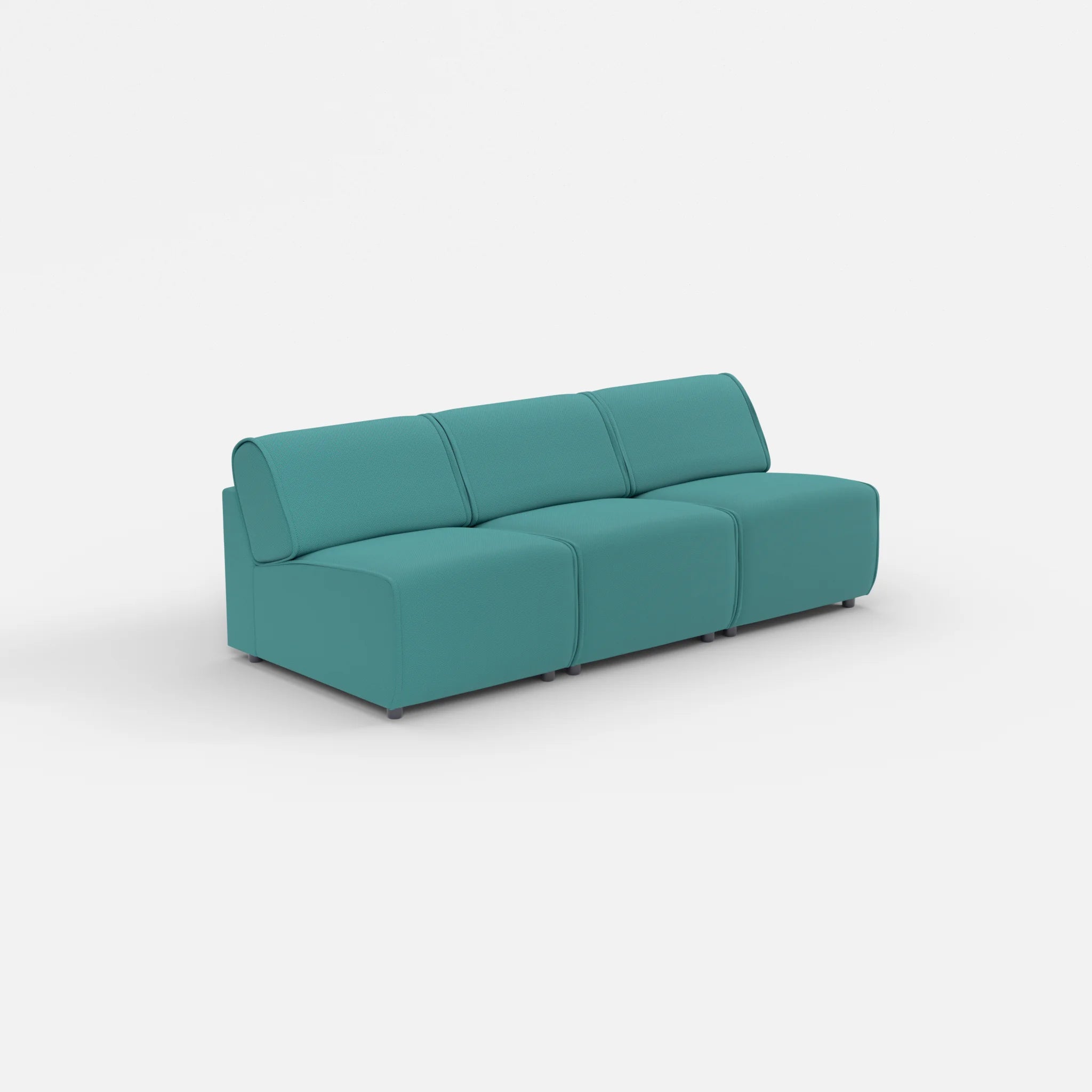 3 Sitzer Sofa Belleform ohne Armlehne 1 novumprisma in Türkis von der Seite
