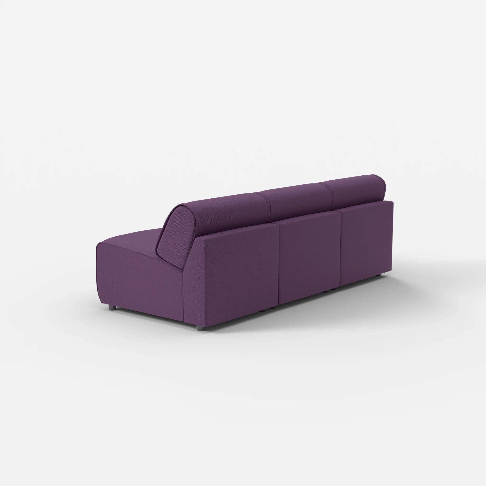 3 Sitzer Sofa Belleform ohne Armlehne 1 novumprune in Violett von hinten