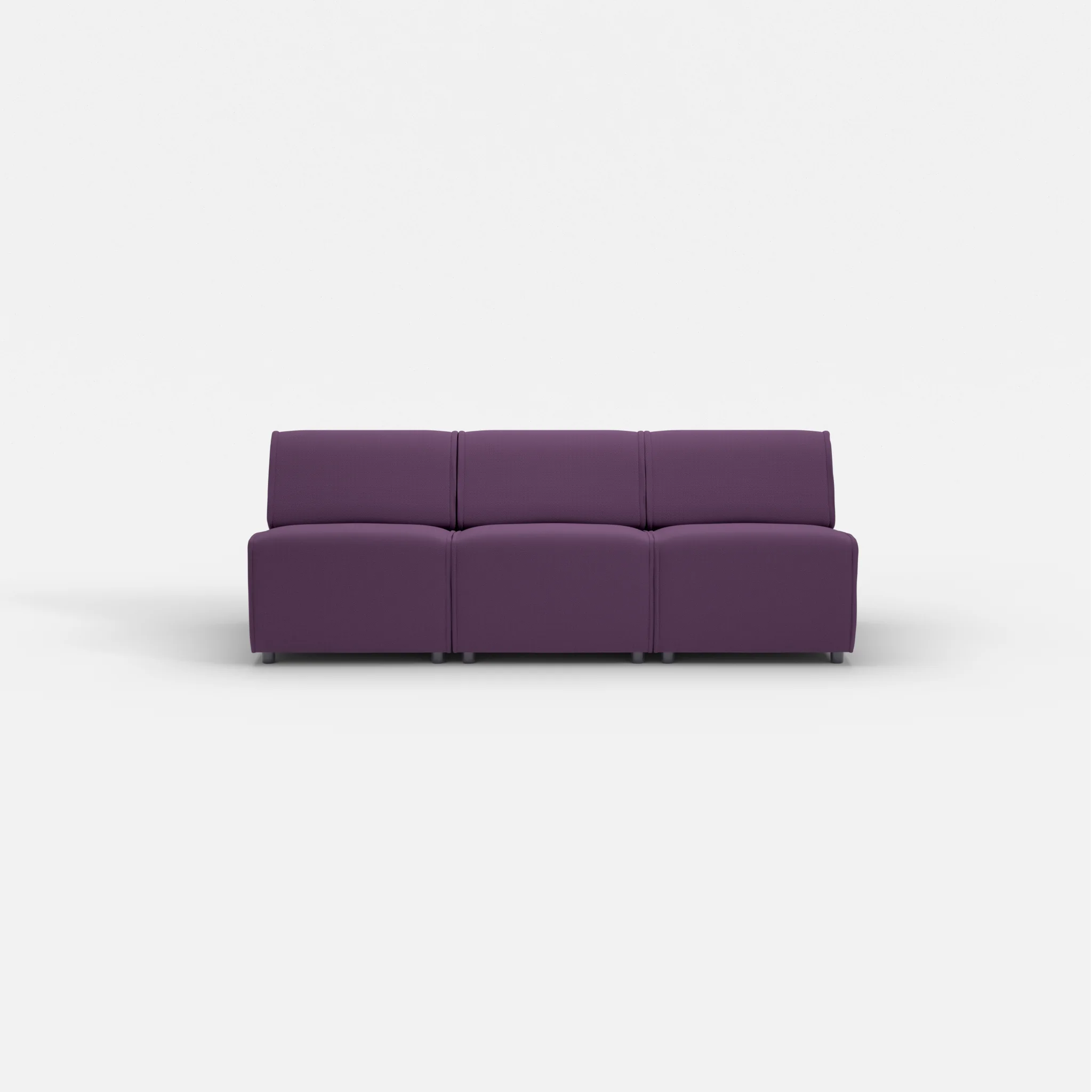 3 Sitzer Sofa Belleform ohne Armlehne 1 novumprune in Violett von vorne