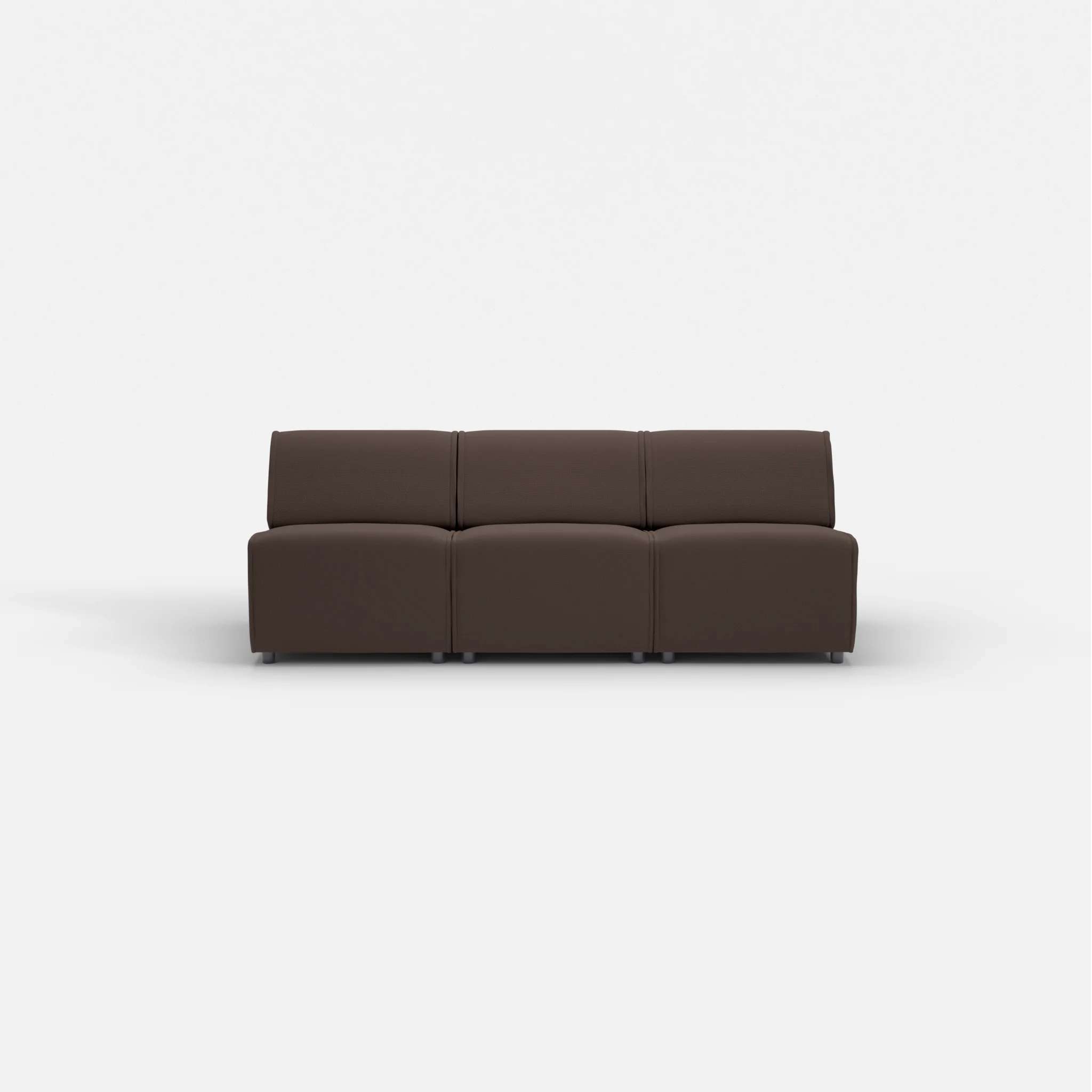 3 Sitzer Sofa Belleform ohne Armlehne 1 novumrosewood in Dunkelbraun von vorne