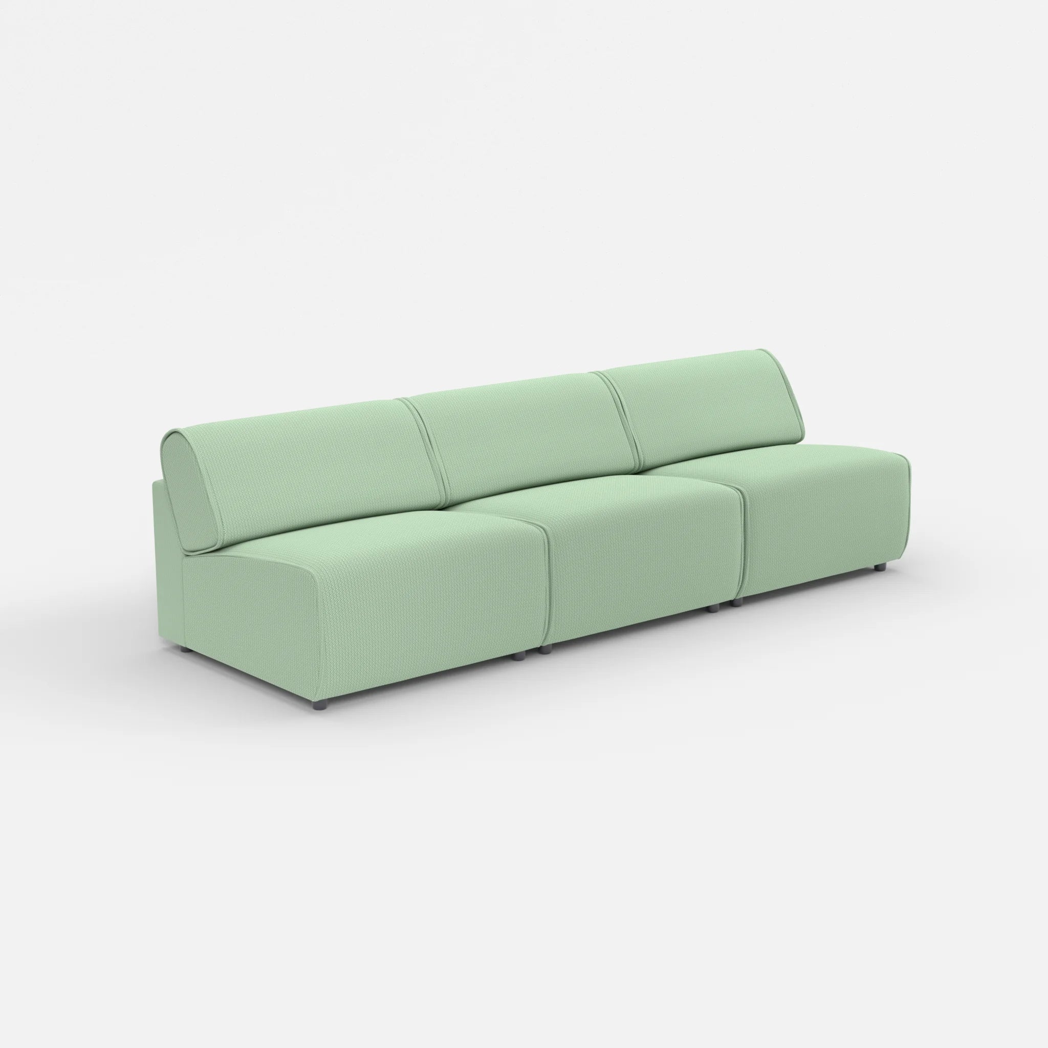 3 Sitzer Sofa Belleform ohne Armlehne 3 credoaloe in Hellgrün von der Seite