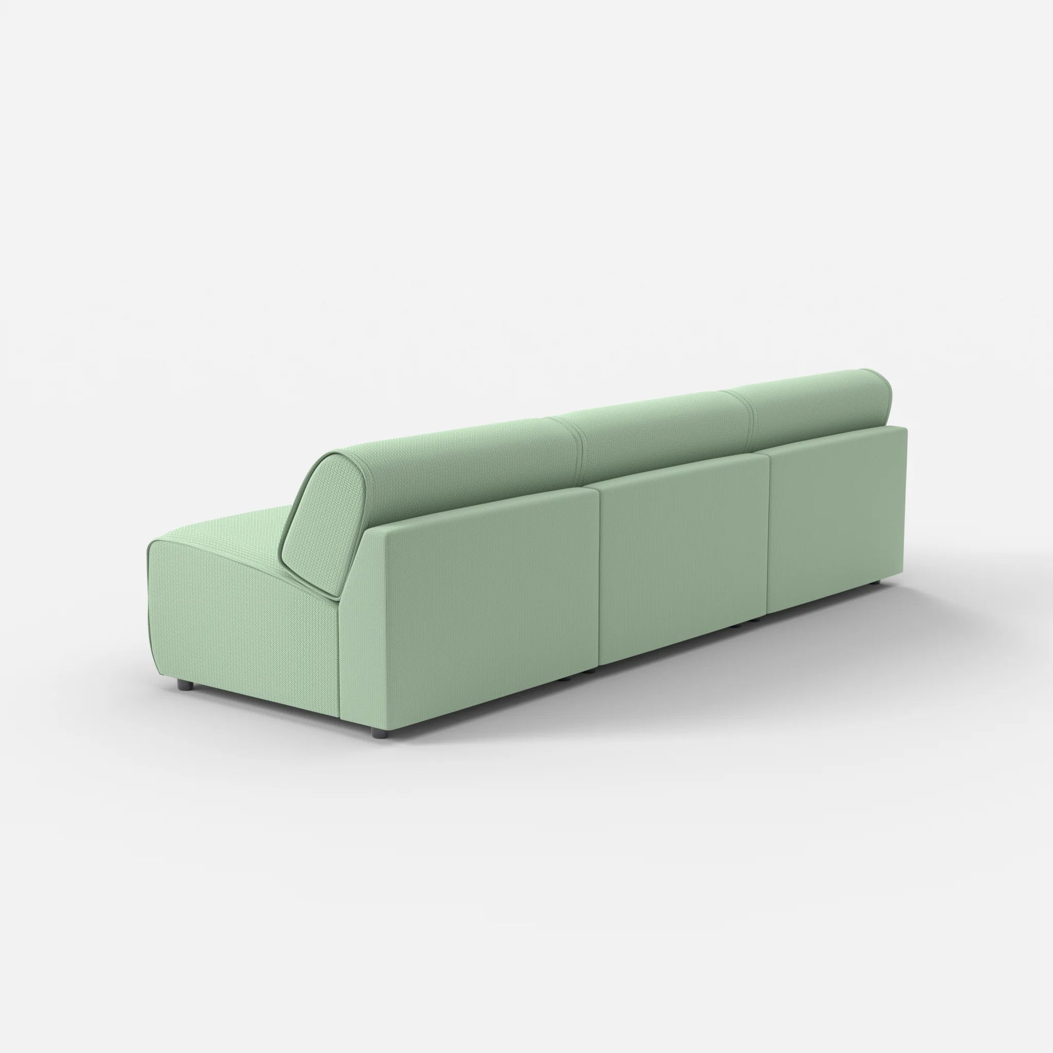 3 Sitzer Sofa Belleform ohne Armlehne 3 credoaloe in Hellgrün von hinten