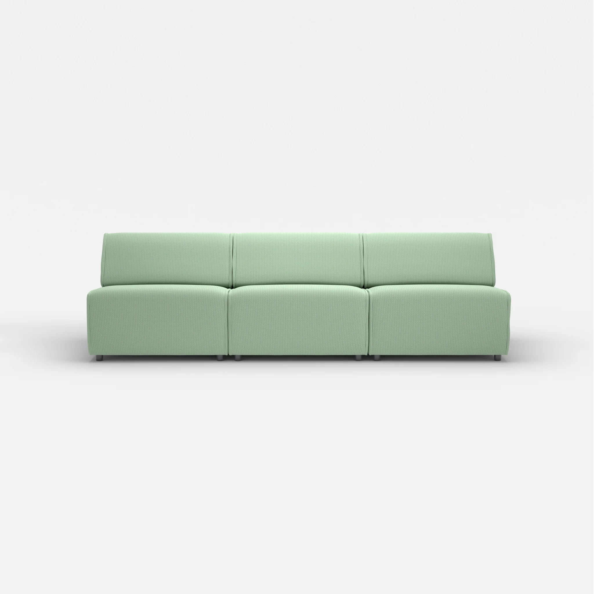 3 Sitzer Sofa Belleform ohne Armlehne 3 credoaloe in Hellgrün von vorne