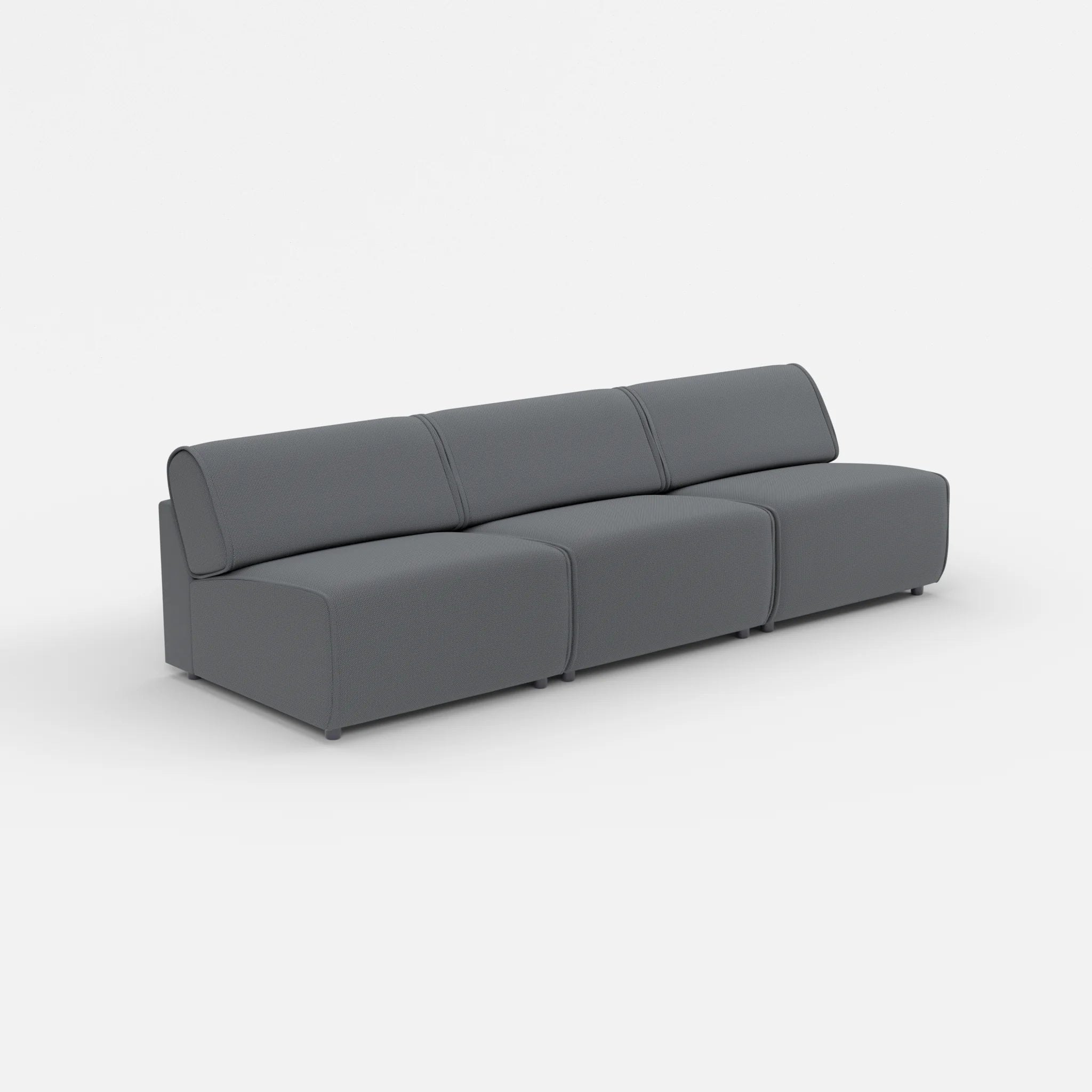 3 Sitzer Sofa Belleform ohne Armlehne 3 credoasphalt in Anthrazit von der Seite