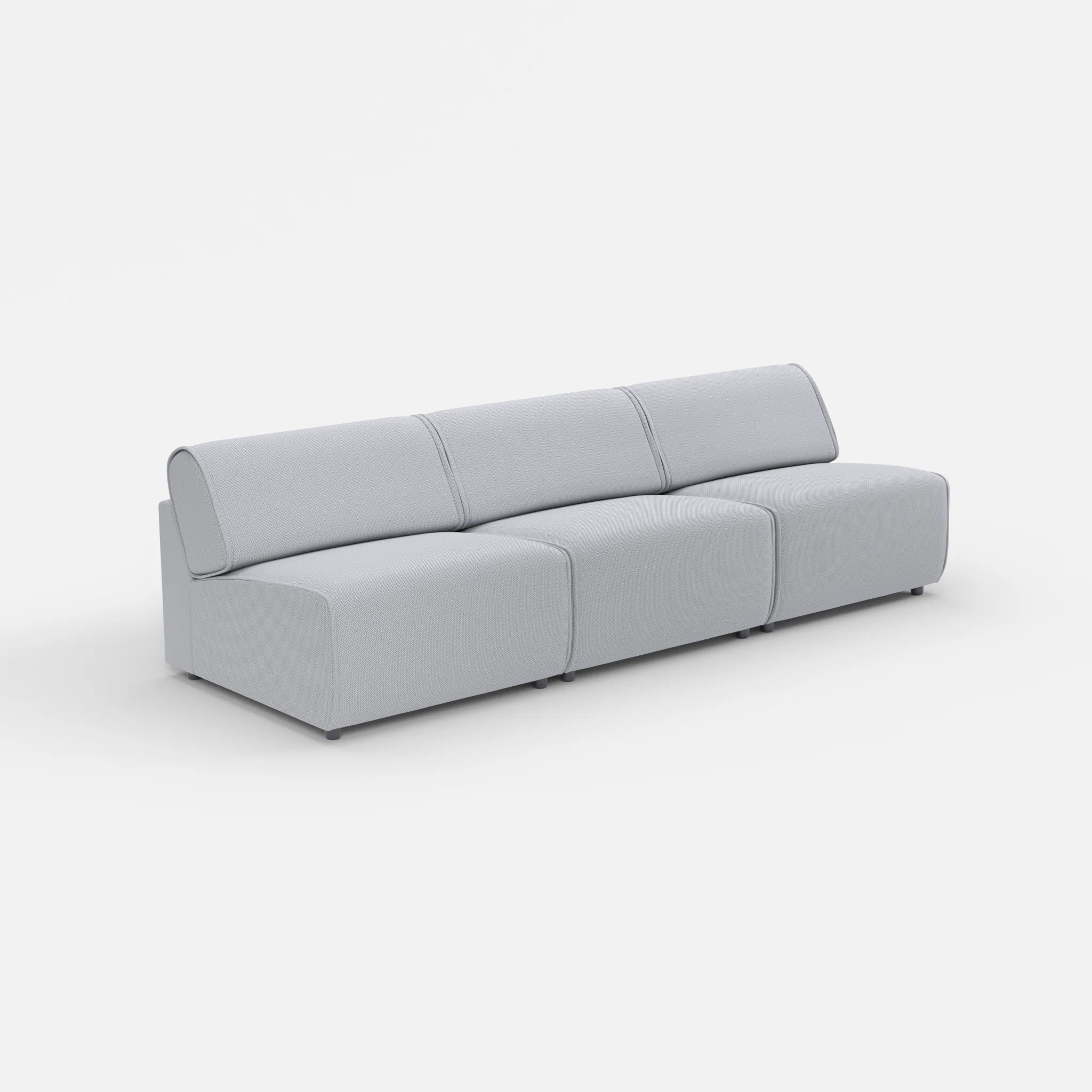 3 Sitzer Sofa Belleform ohne Armlehne 3 credochalk in Hellgrau von der Seite