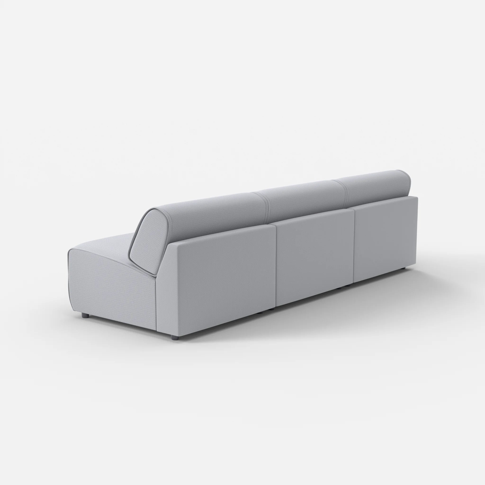 3 Sitzer Sofa Belleform ohne Armlehne 3 credochalk in Hellgrau von hinten