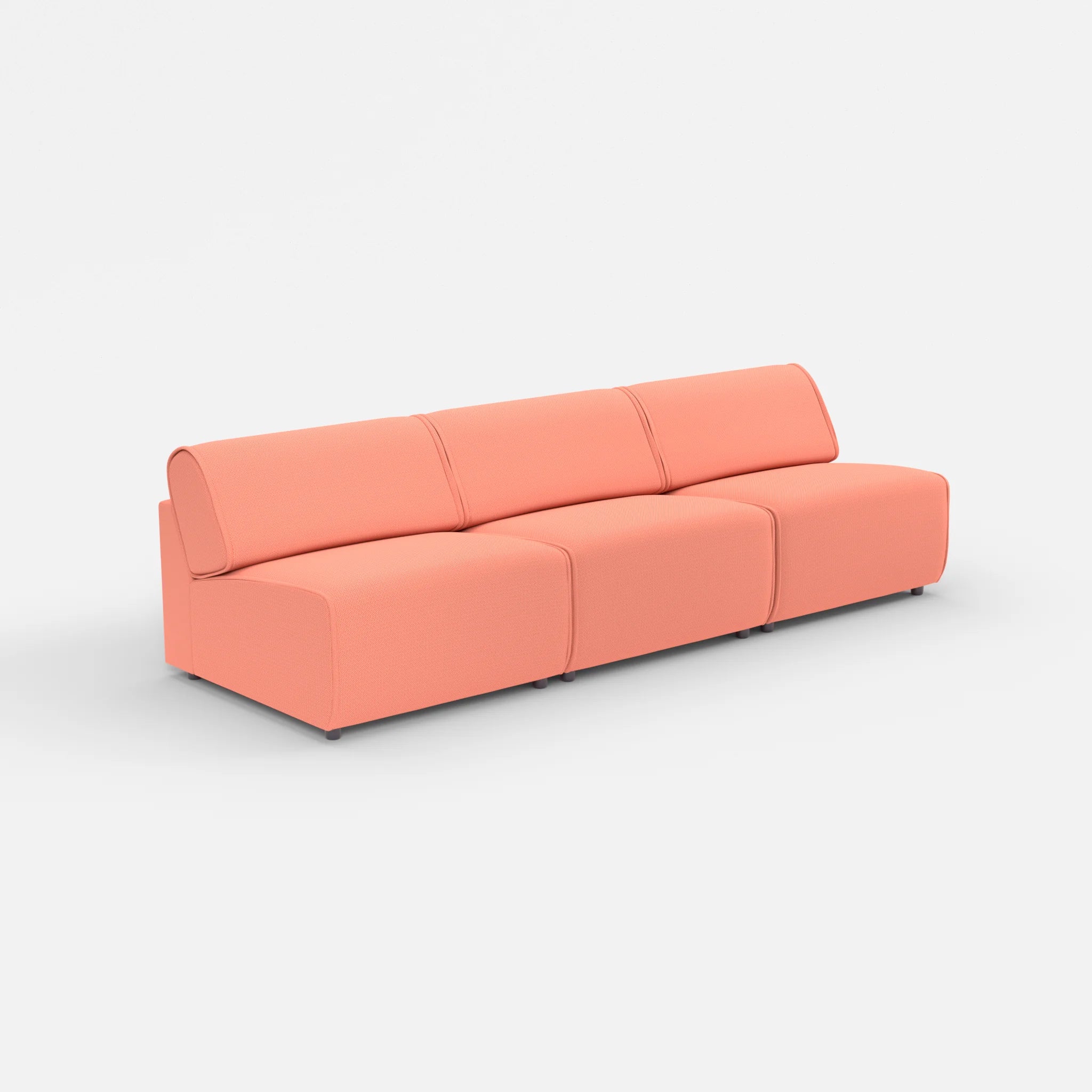 3 Sitzer Sofa Belleform ohne Armlehne 3 credograpefruit in Coral von der Seite
