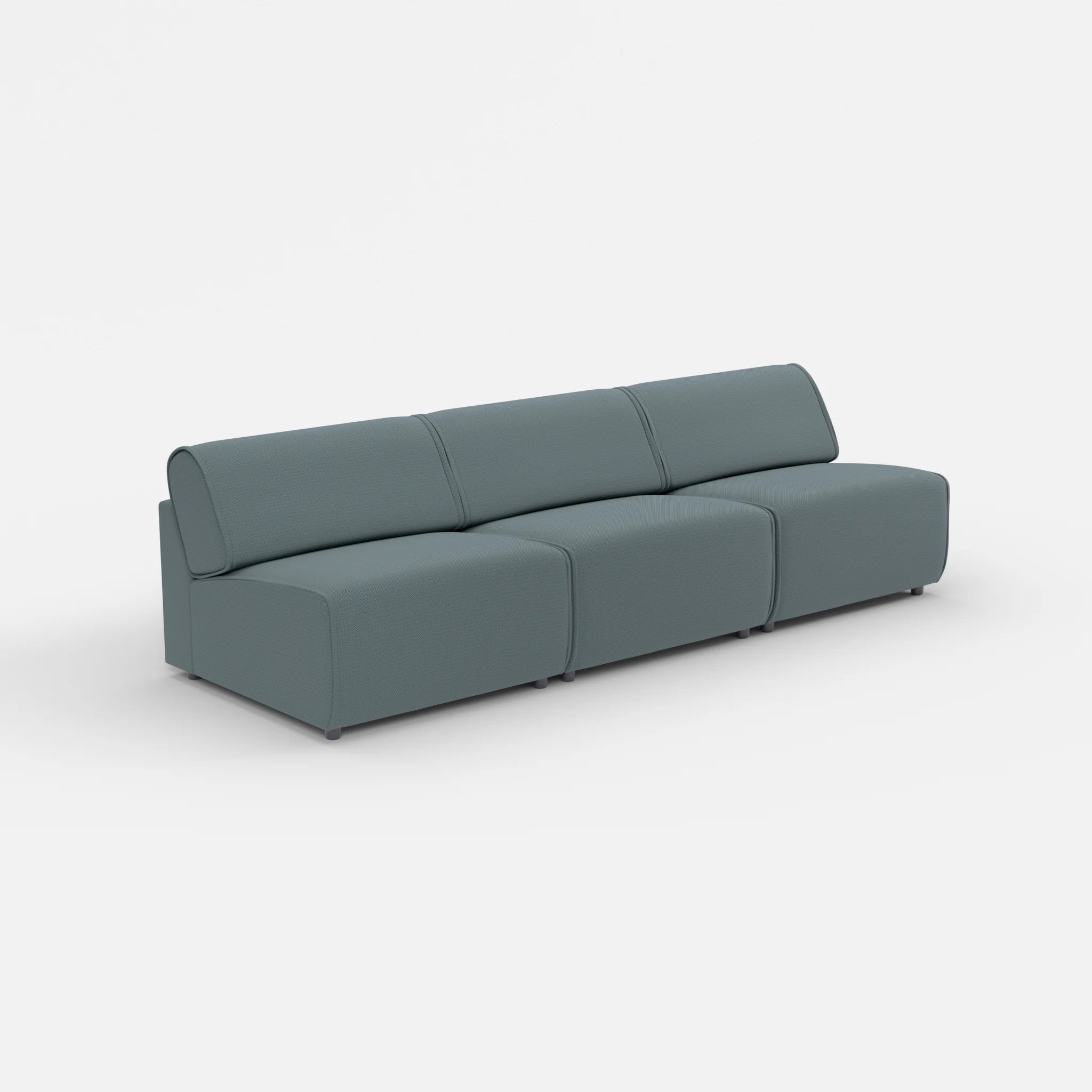 3 Sitzer Sofa Belleform ohne Armlehne 3 credojaspis in Türkis von der Seite