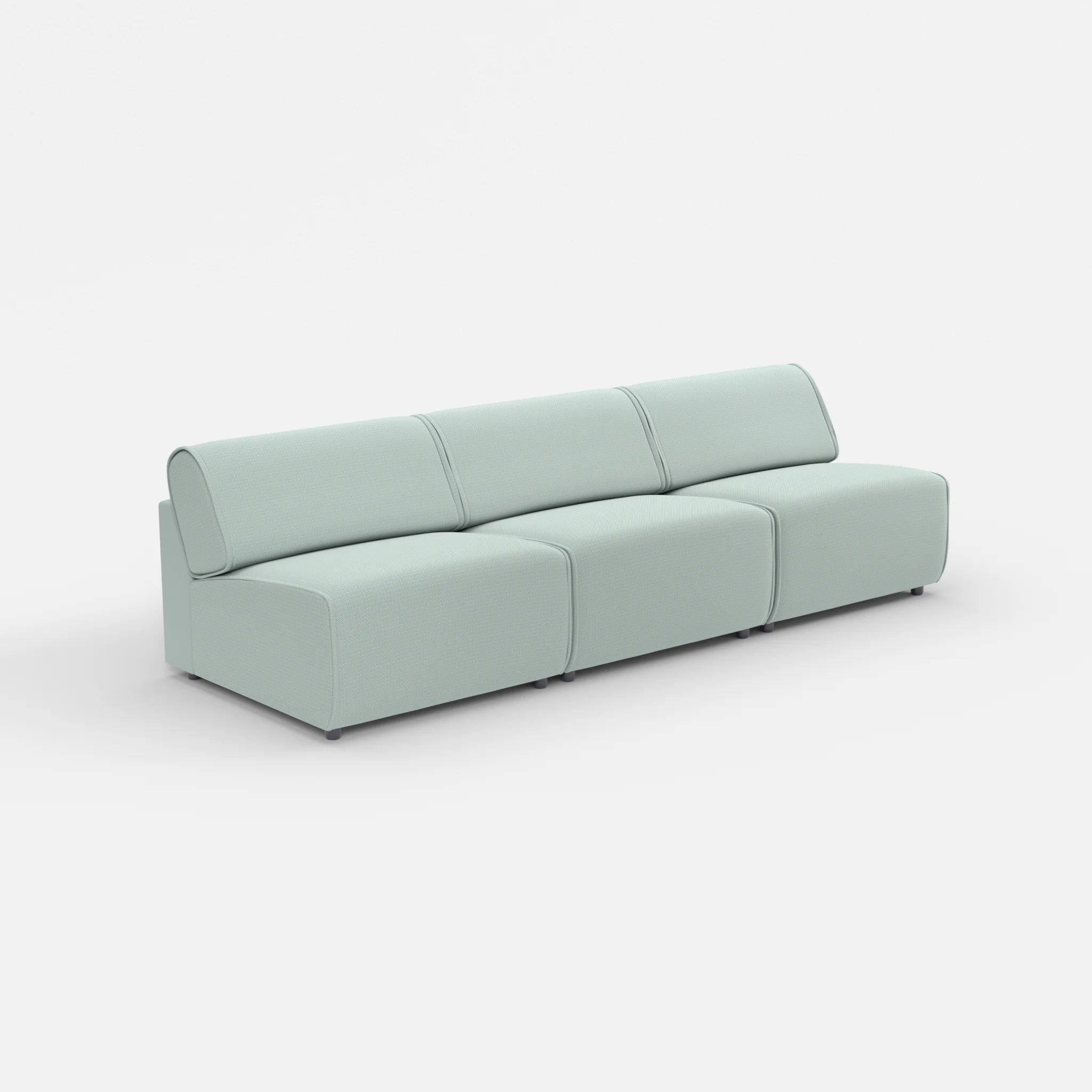 3 Sitzer Sofa Belleform ohne Armlehne 3 credolake in Graublau von der Seite