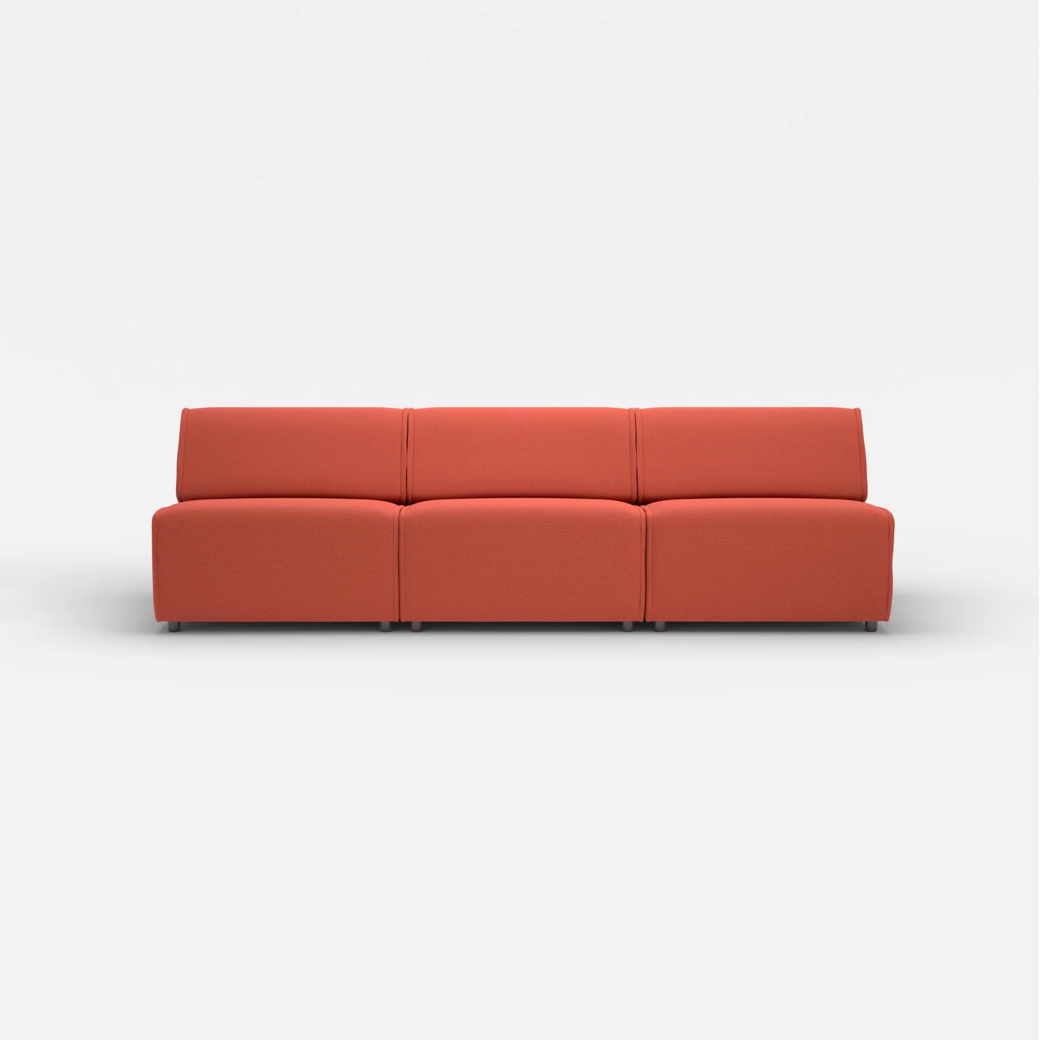 3 Sitzer Sofa Belleform ohne Armlehne 3 credolampion in Rot von vorne