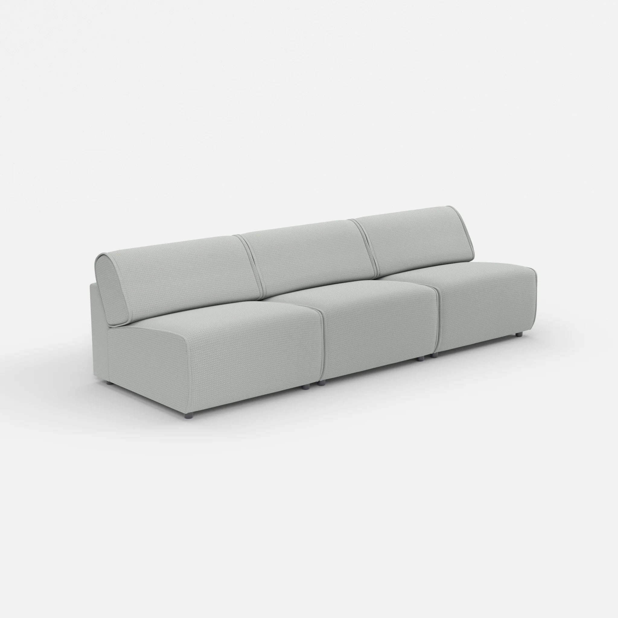3 Sitzer Sofa Belleform ohne Armlehne 3 credopepper in Dunkelgrau von der Seite