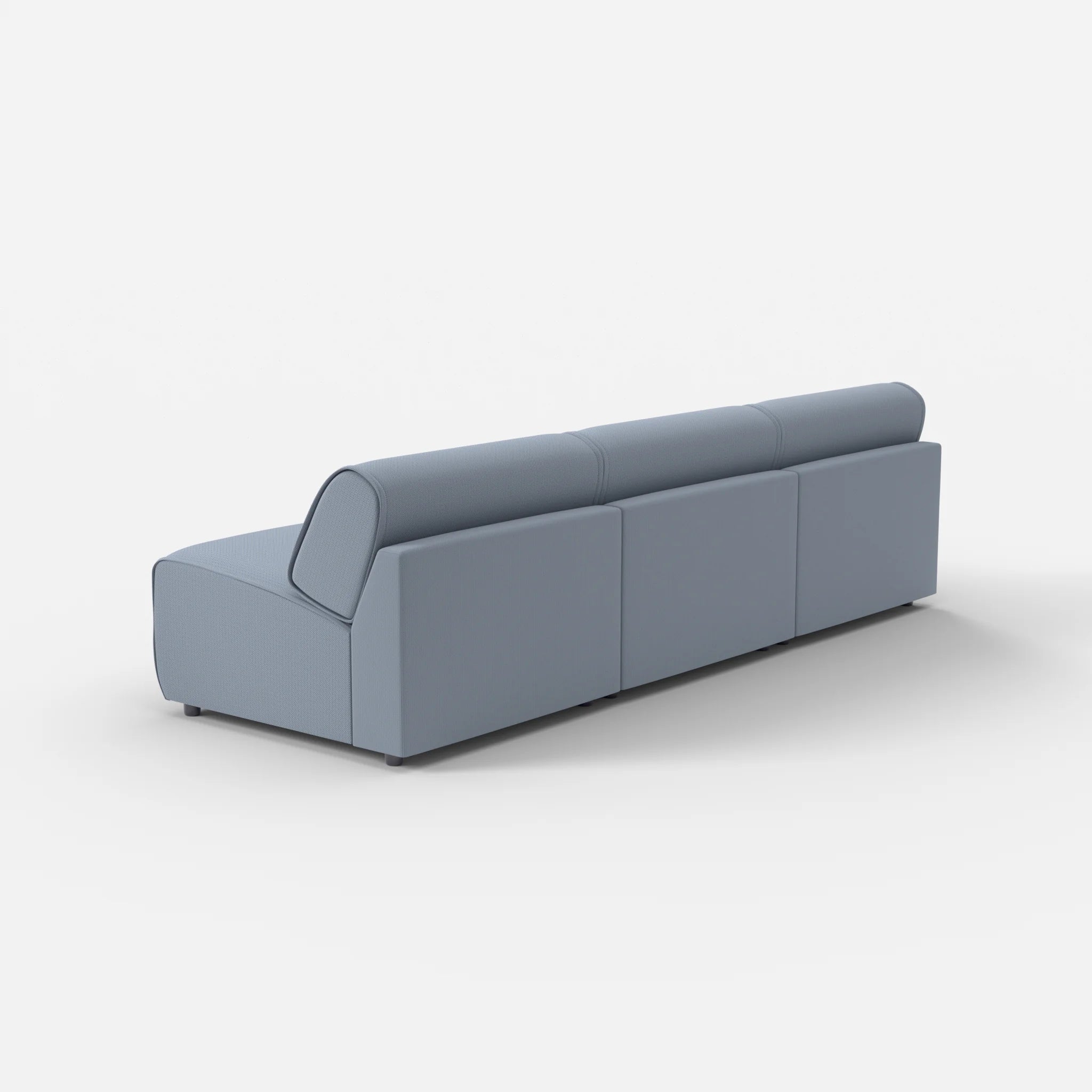 3 Sitzer Sofa Belleform ohne Armlehne 3 credosea in Blau von hinten