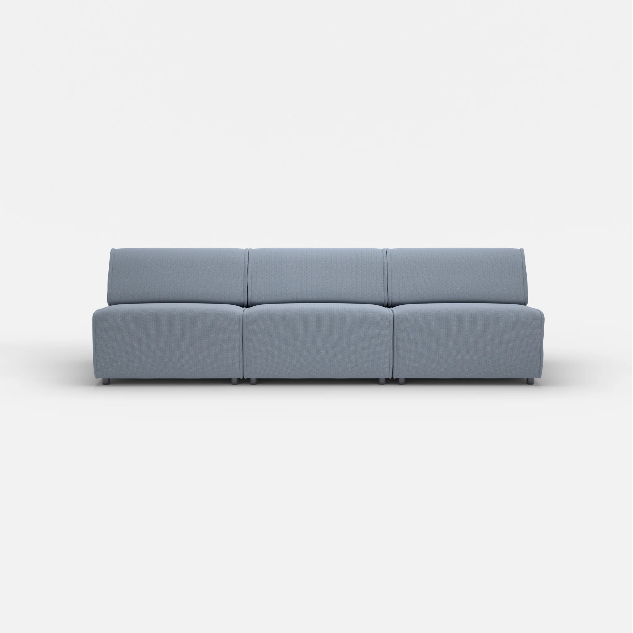 3 Sitzer Sofa Belleform ohne Armlehne 3 credosea in Blau von vorne