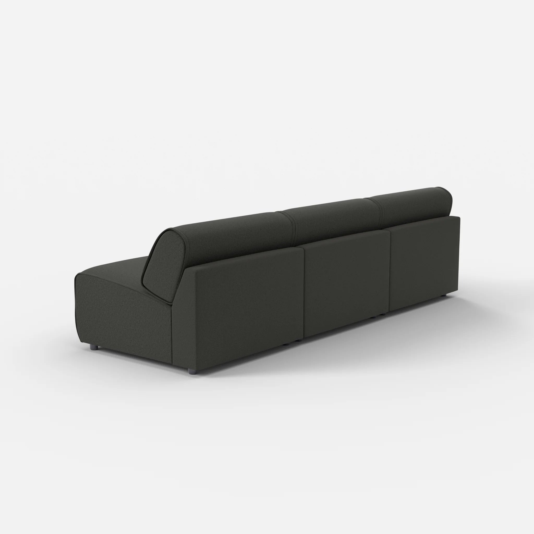 3 Sitzer Sofa Belleform ohne Armlehne 3 dama0002 in Anthrazit von hinten