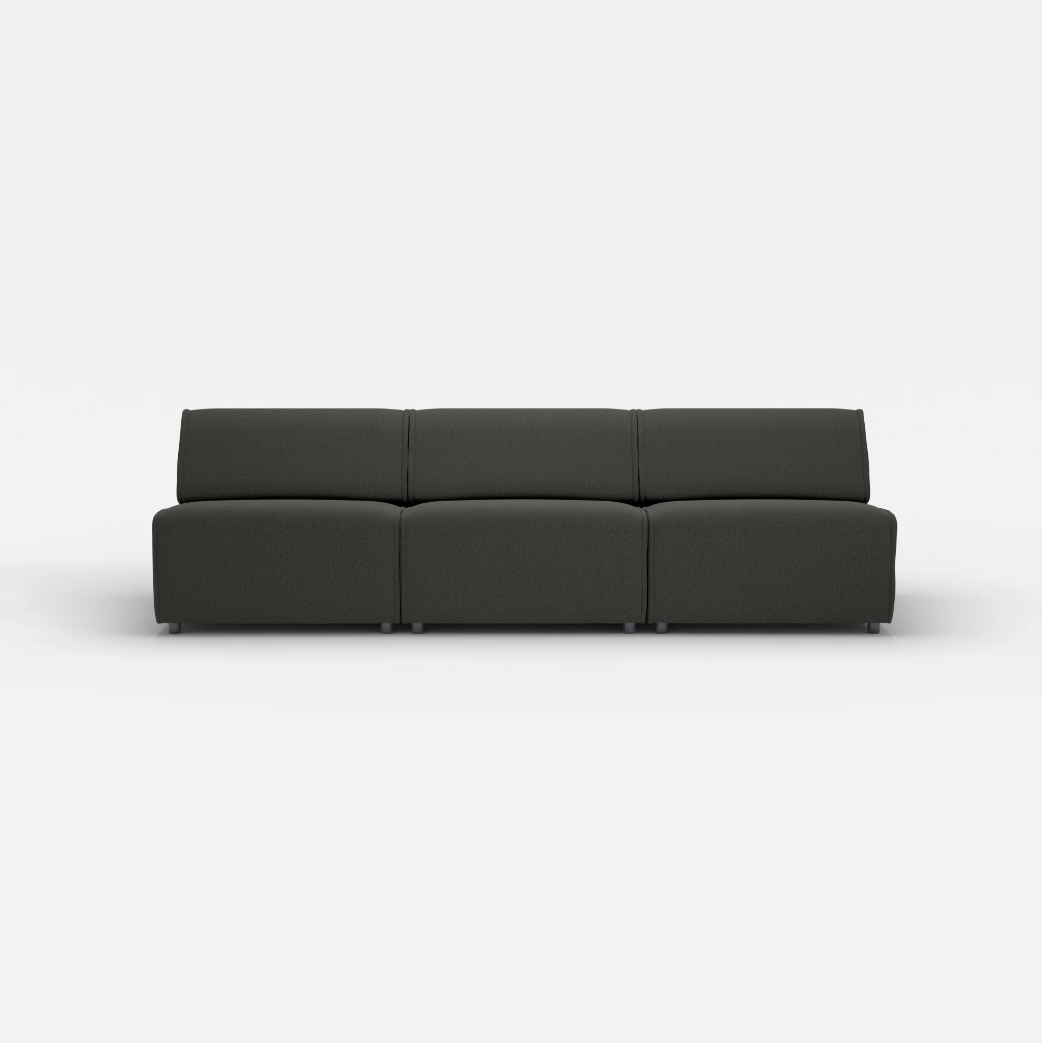 3 Sitzer Sofa Belleform ohne Armlehne 3 dama0002 in Anthrazit von vorne