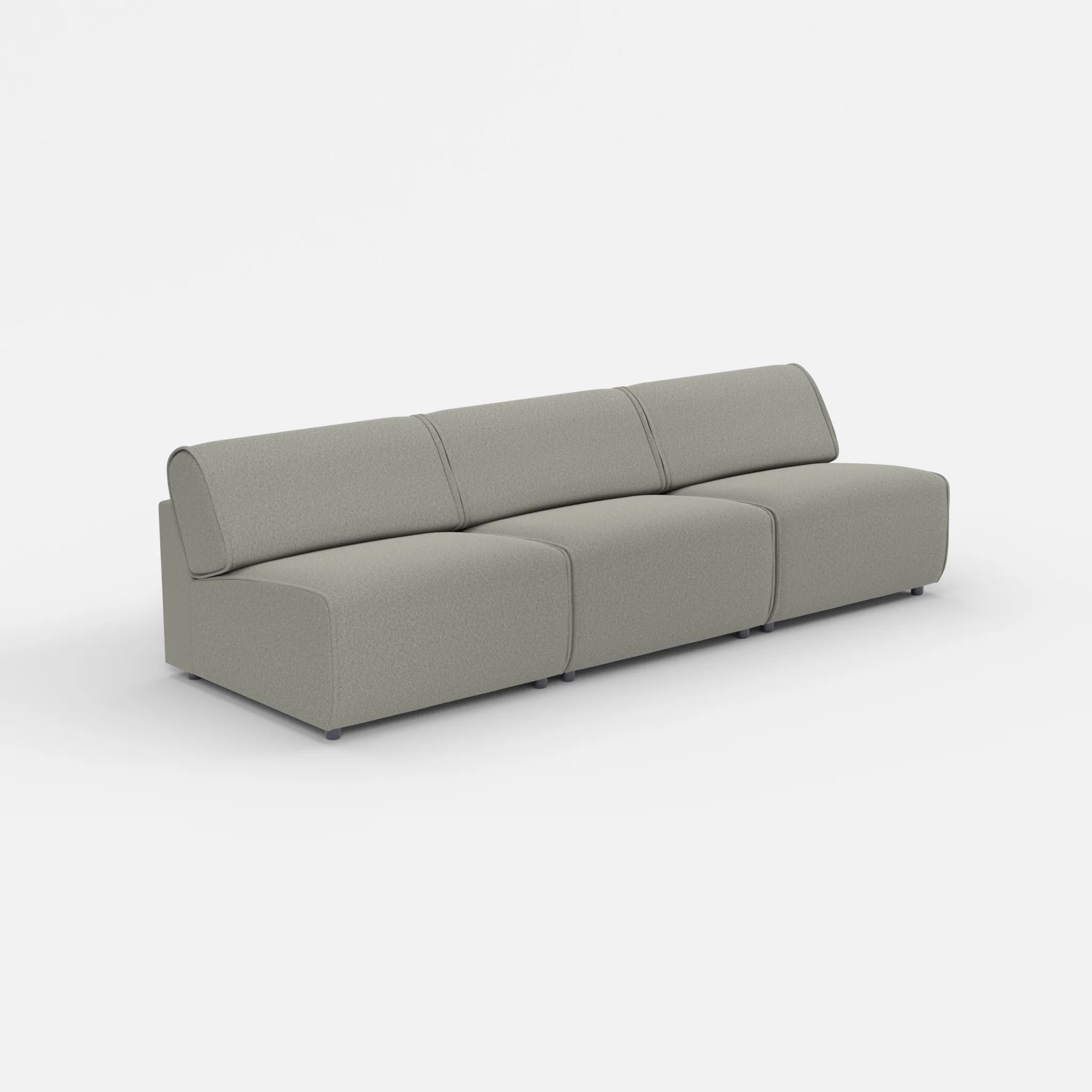 3 Sitzer Sofa Belleform ohne Armlehne 3 dama0003 in Mittelgrau von der Seite