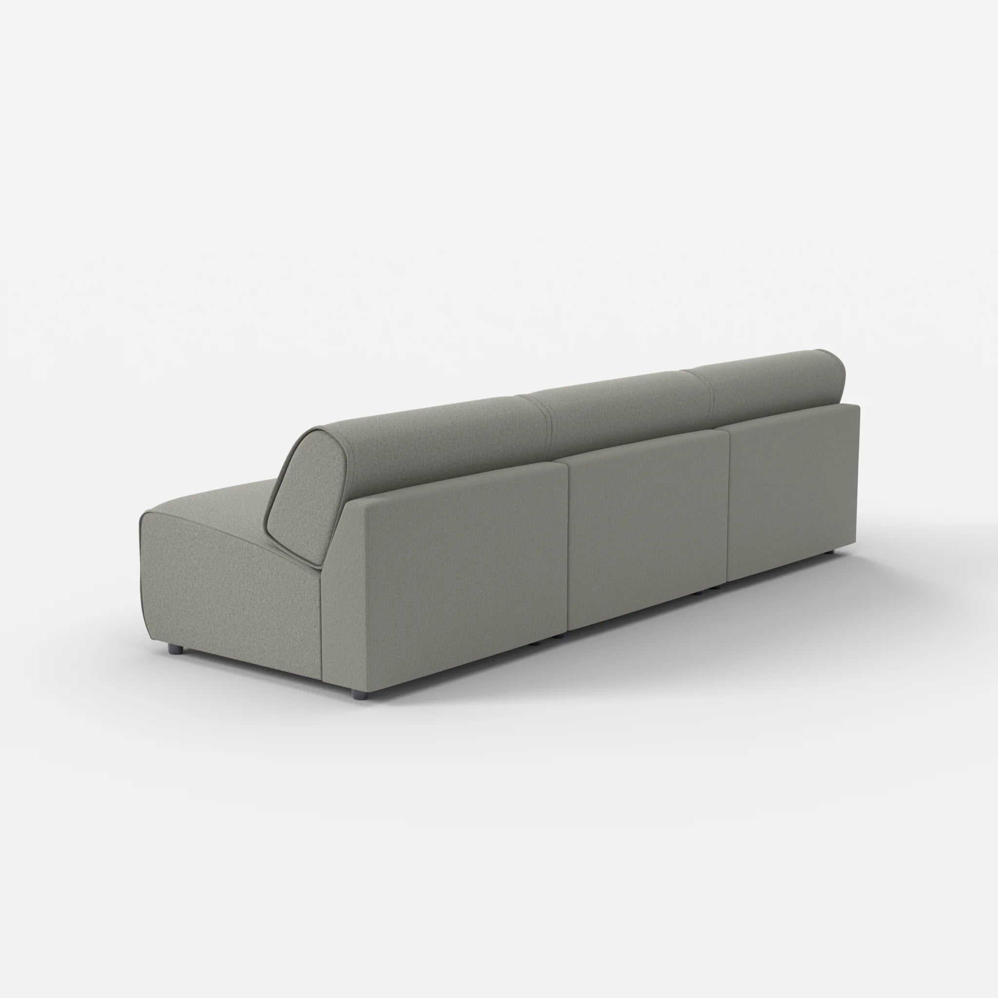 3 Sitzer Sofa Belleform ohne Armlehne 3 dama0003 in Mittelgrau von hinten