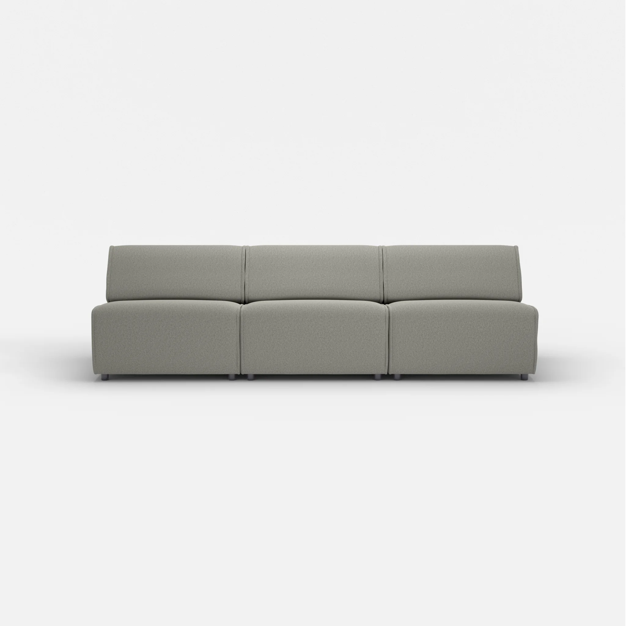 3 Sitzer Sofa Belleform ohne Armlehne 3 dama0003 in Mittelgrau von vorne