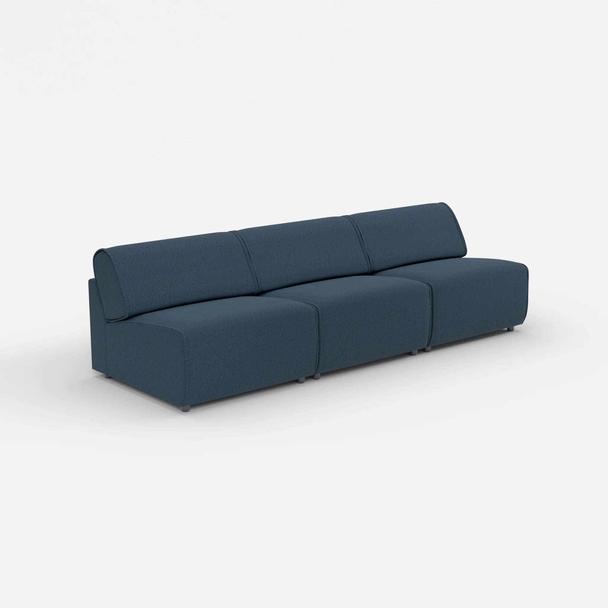 3 Sitzer Sofa Belleform ohne Armlehne 3 dama0014 in Dunkelblau von der Seite