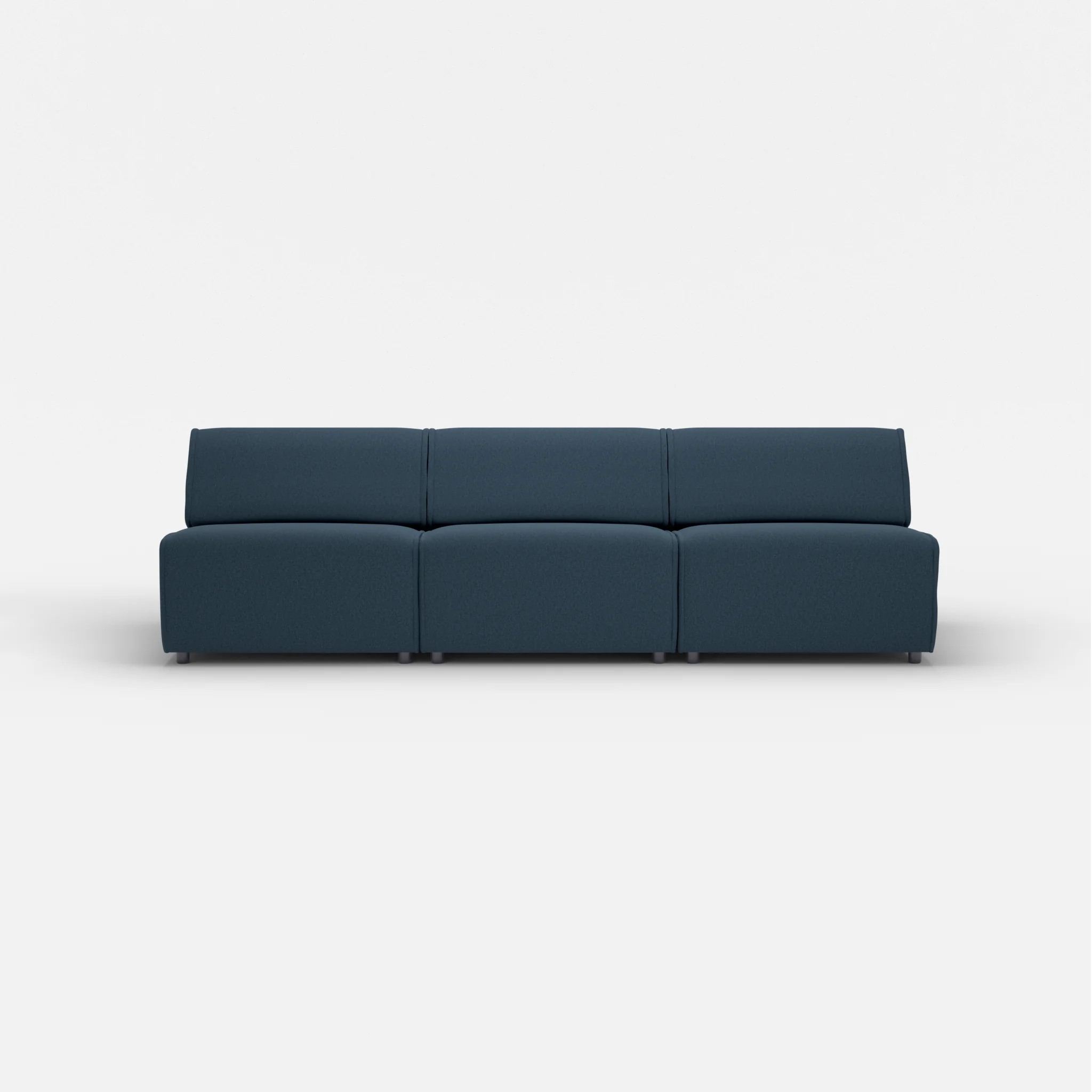 3 Sitzer Sofa Belleform ohne Armlehne 3 dama0014 in Dunkelblau von vorne