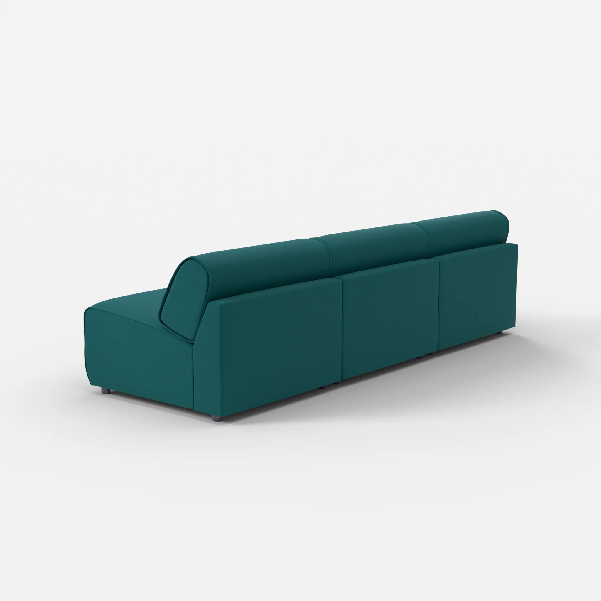 3 Sitzer Sofa Belleform ohne Armlehne 3 dama0018 in Türkis von hinten