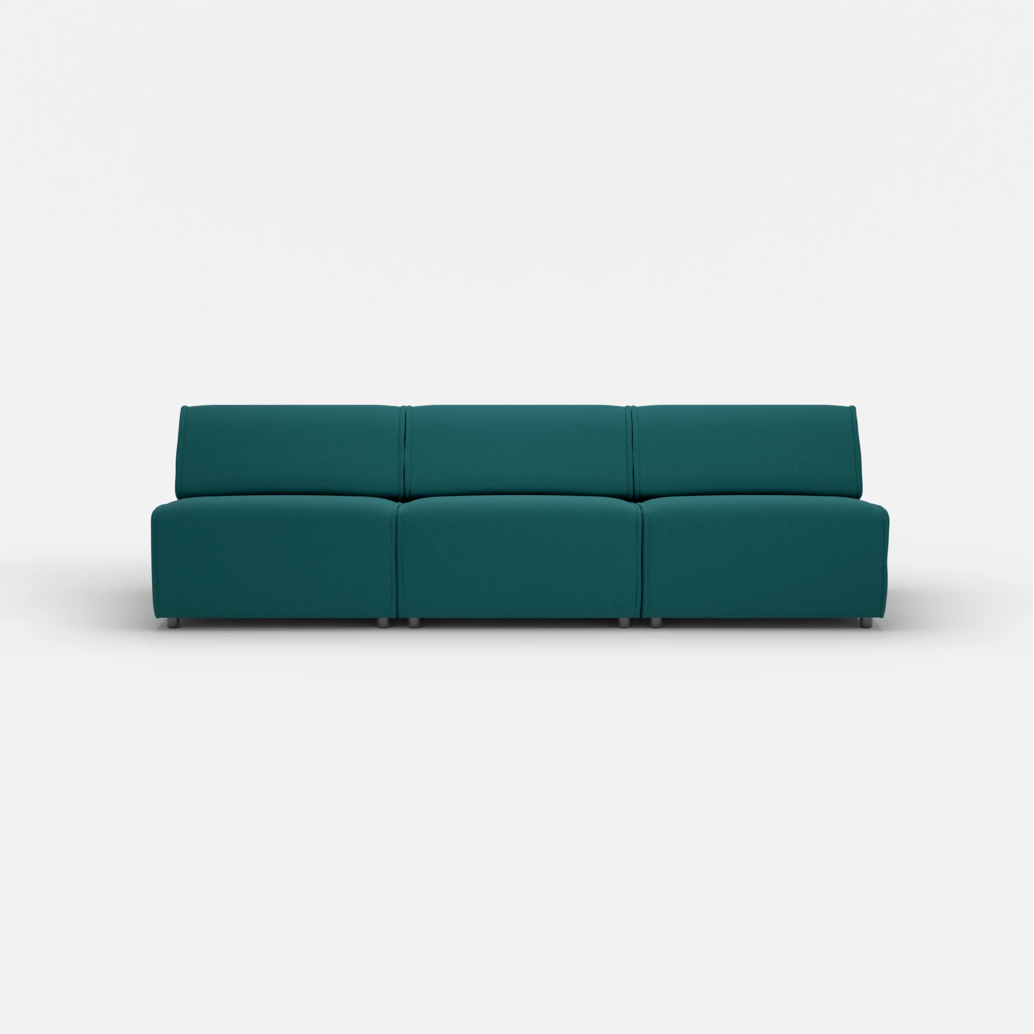 3 Sitzer Sofa Belleform ohne Armlehne 3 dama0018 in Türkis von vorne