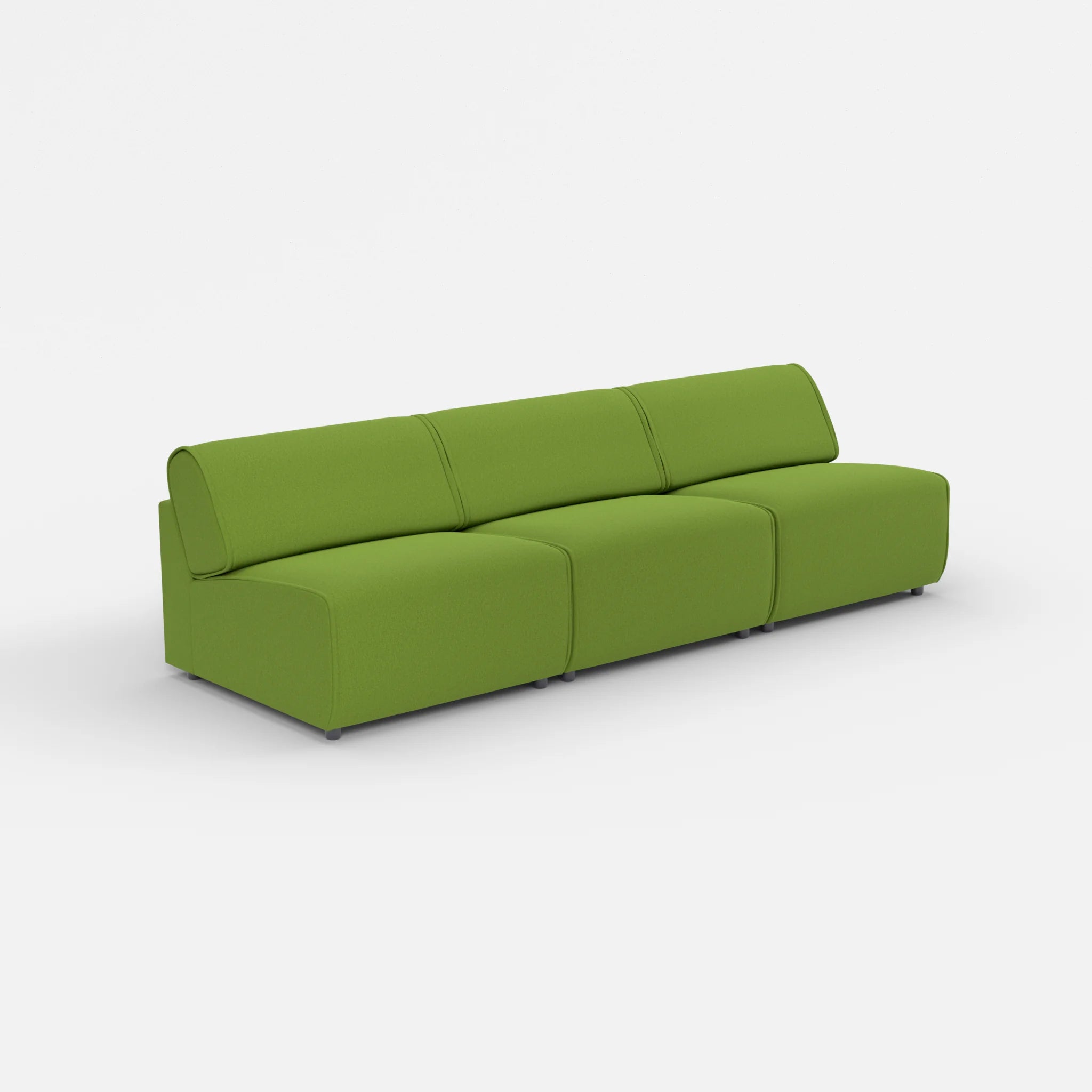 3 Sitzer Sofa Belleform ohne Armlehne 3 dama0027 in Grün von der Seite