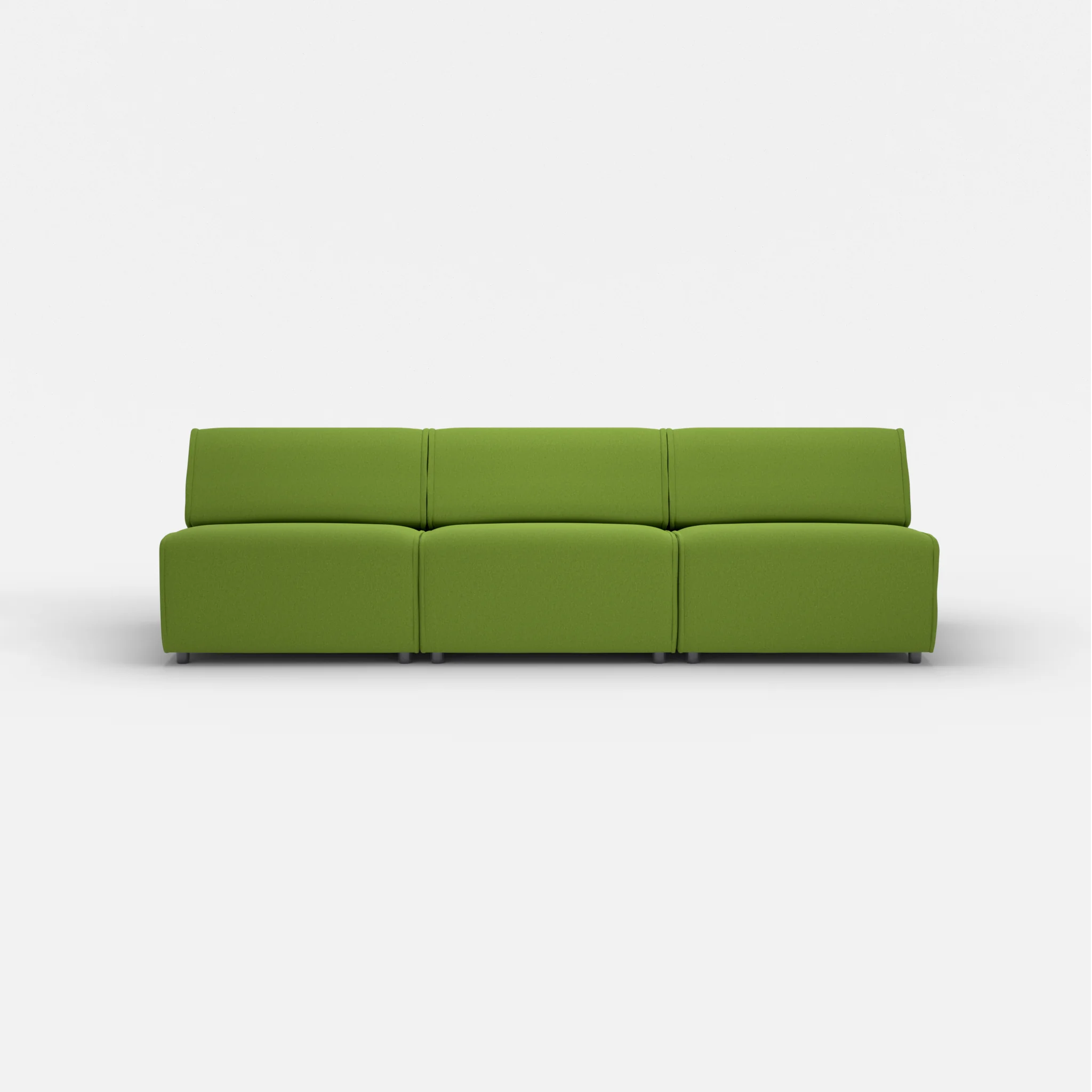 3 Sitzer Sofa Belleform ohne Armlehne 3 dama0027 in Grün von vorne