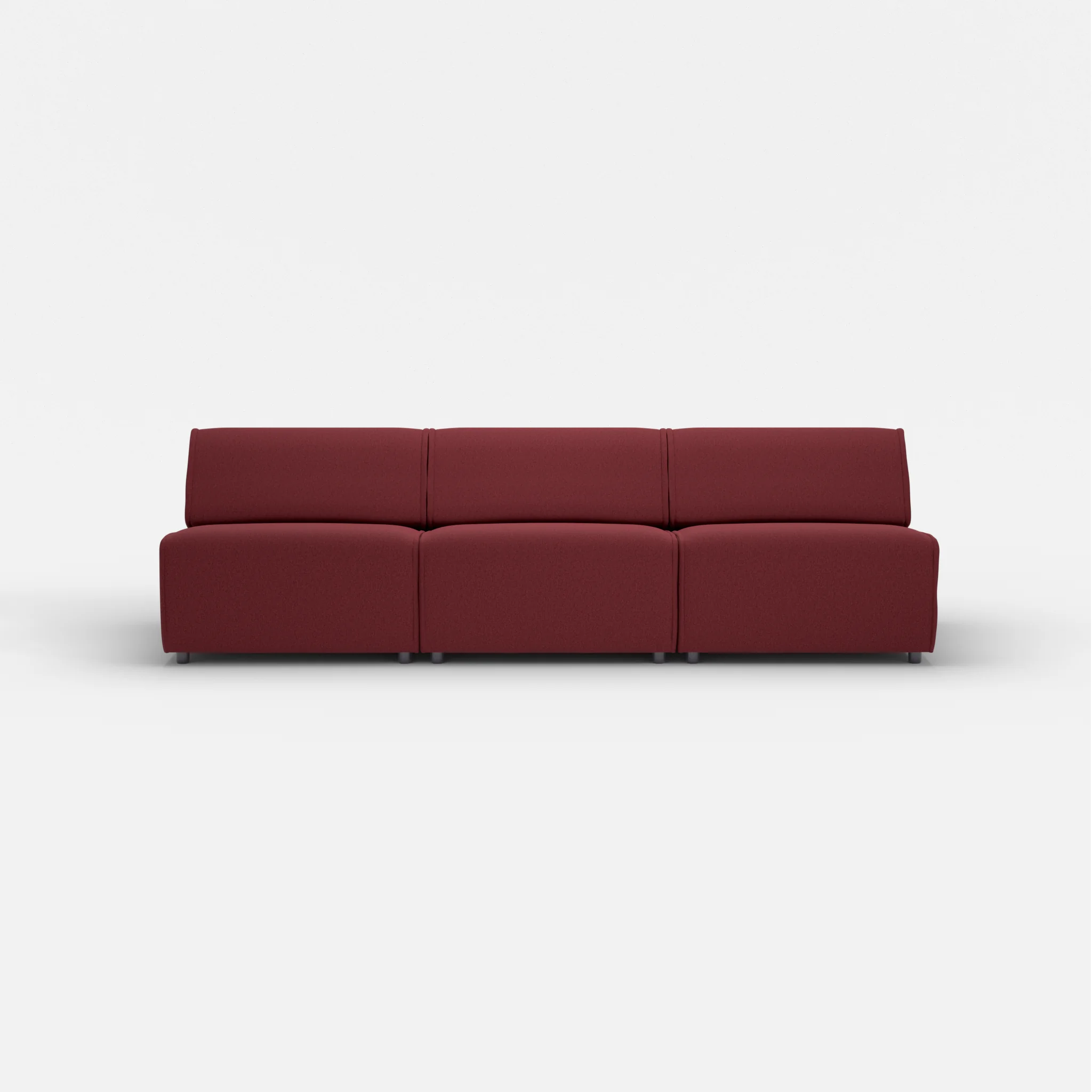 3 Sitzer Sofa Belleform ohne Armlehne 3 dama0034 in Bordeaux von vorne