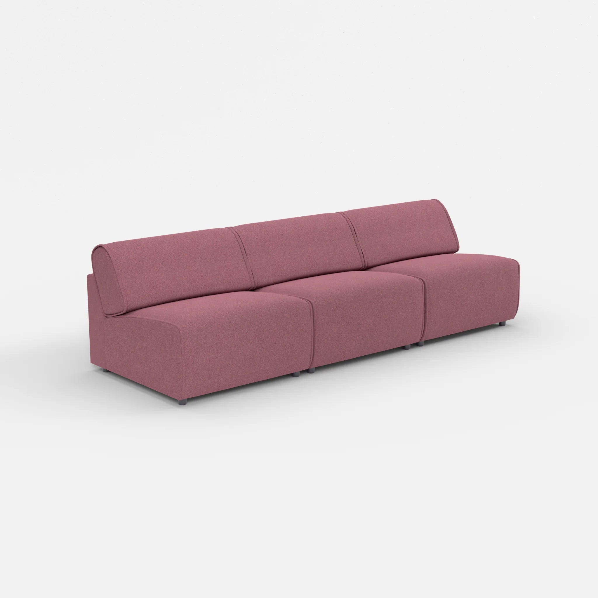 3 Sitzer Sofa Belleform ohne Armlehne 3 dama0041 in Violett von der Seite