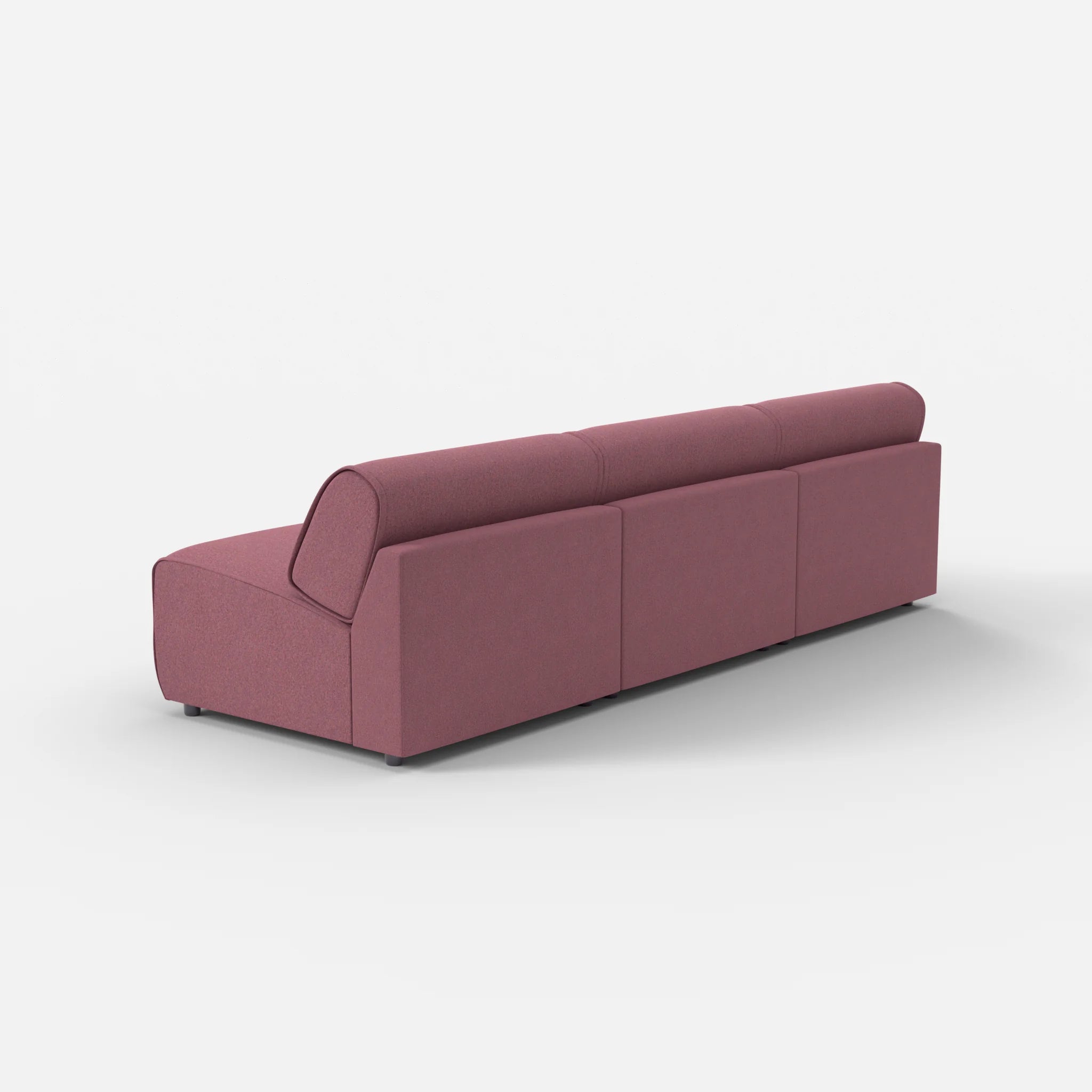3 Sitzer Sofa Belleform ohne Armlehne 3 dama0041 in Violett von hinten