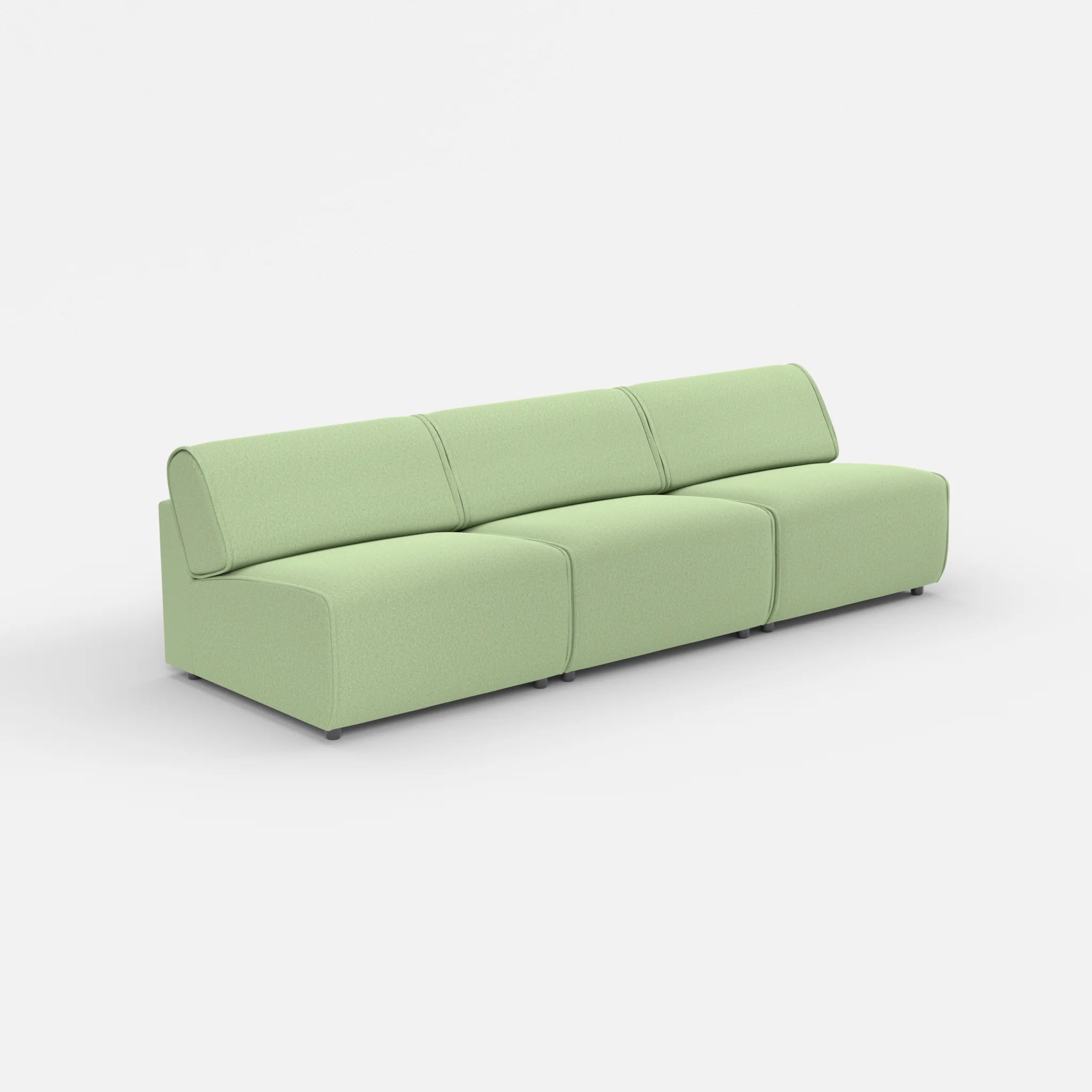 3 Sitzer Sofa Belleform ohne Armlehne 3 dama0042 in Hellgrün von der Seite