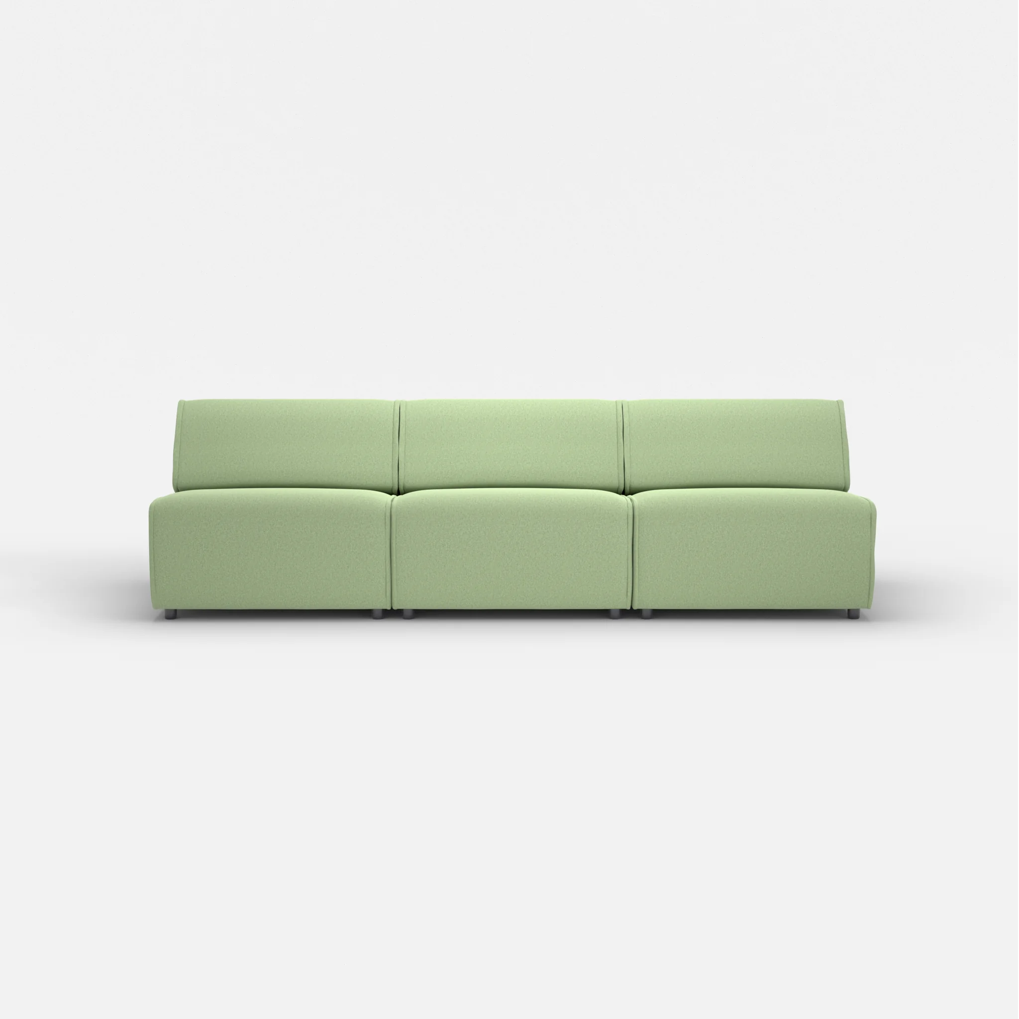 3 Sitzer Sofa Belleform ohne Armlehne 3 dama0042 in Hellgrün von vorne